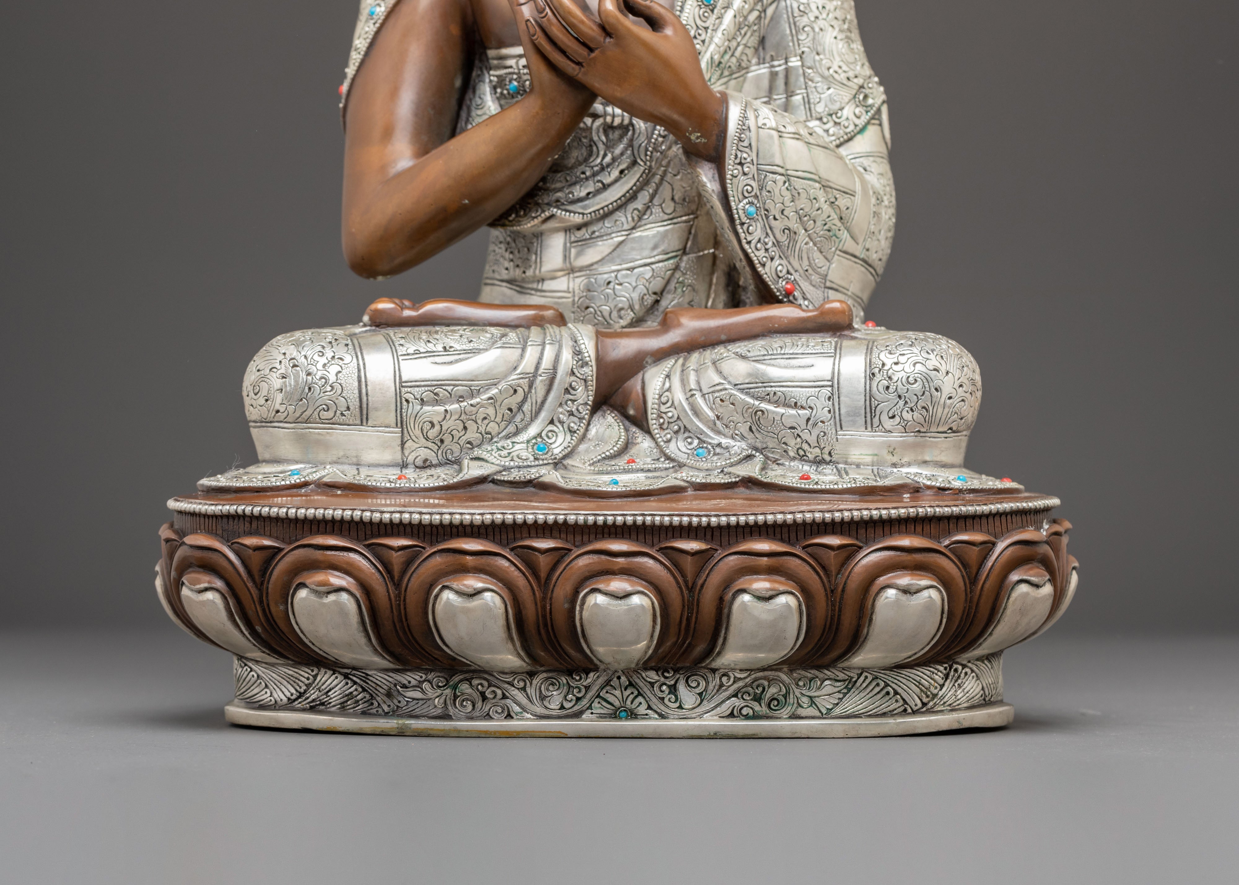 Vairocana Buddha oxidized Copper Sculpture for Decor