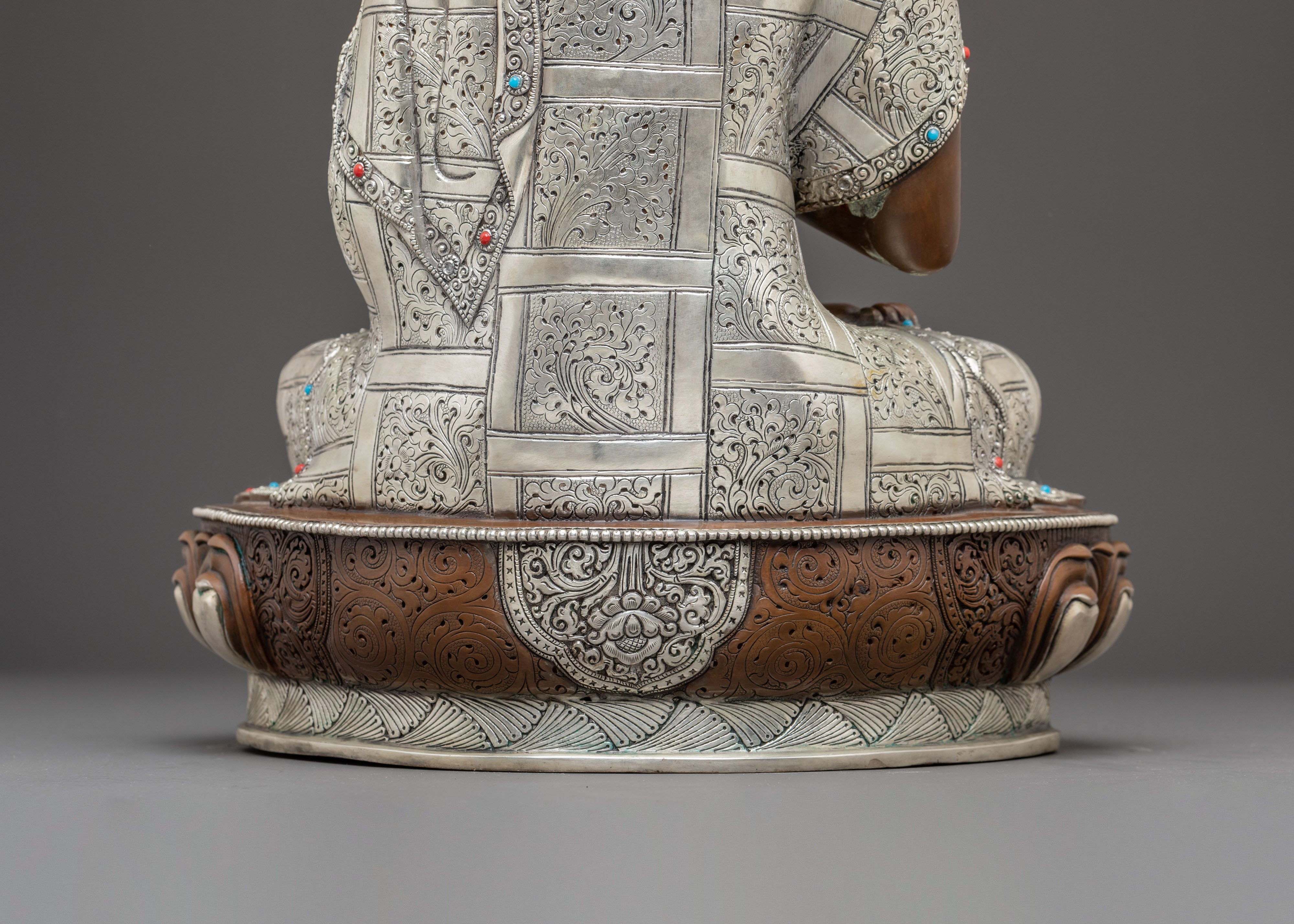 Vairocana Buddha oxidized Copper Sculpture for Decor