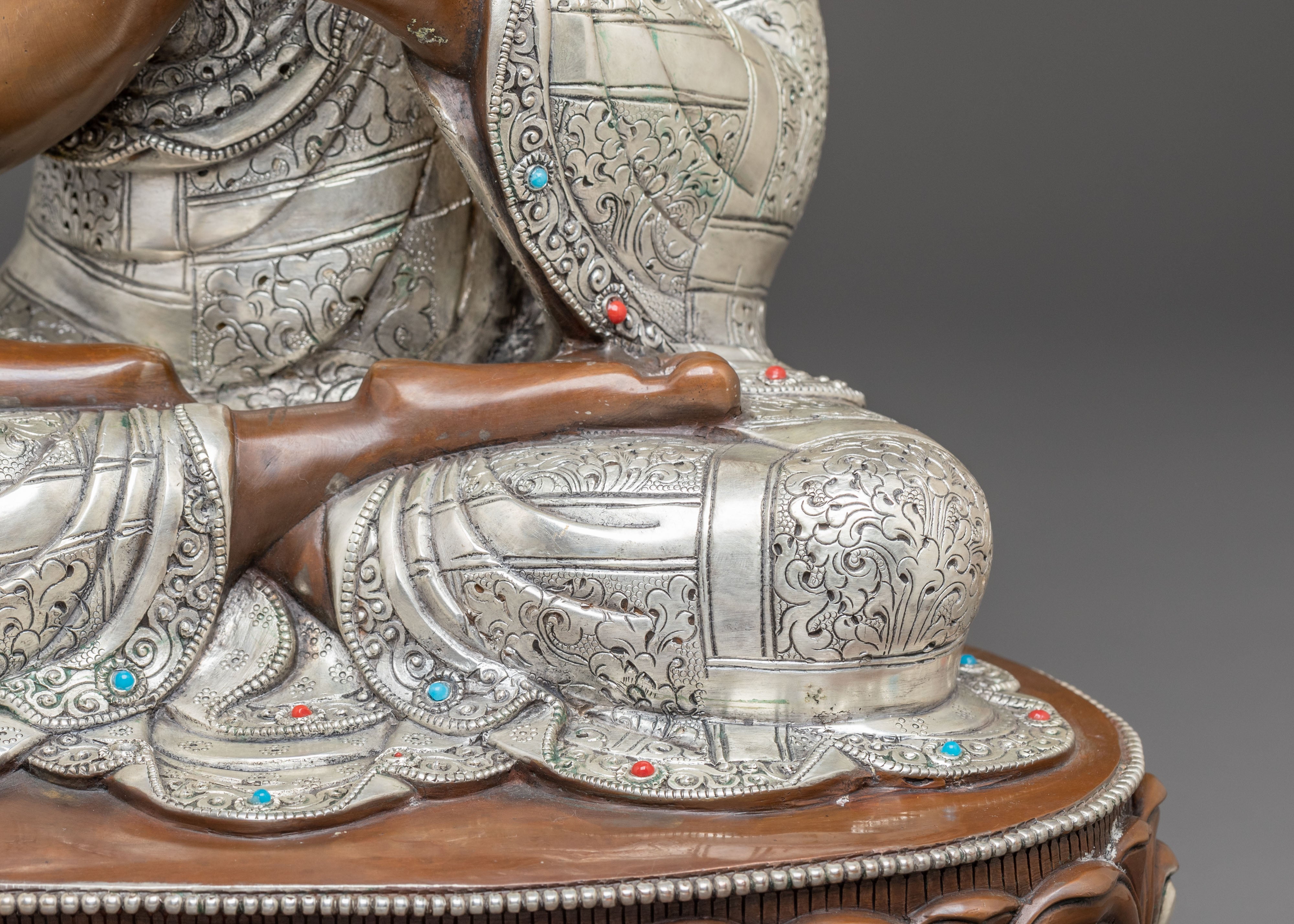 Vairocana Buddha oxidized Copper Sculpture for Decor