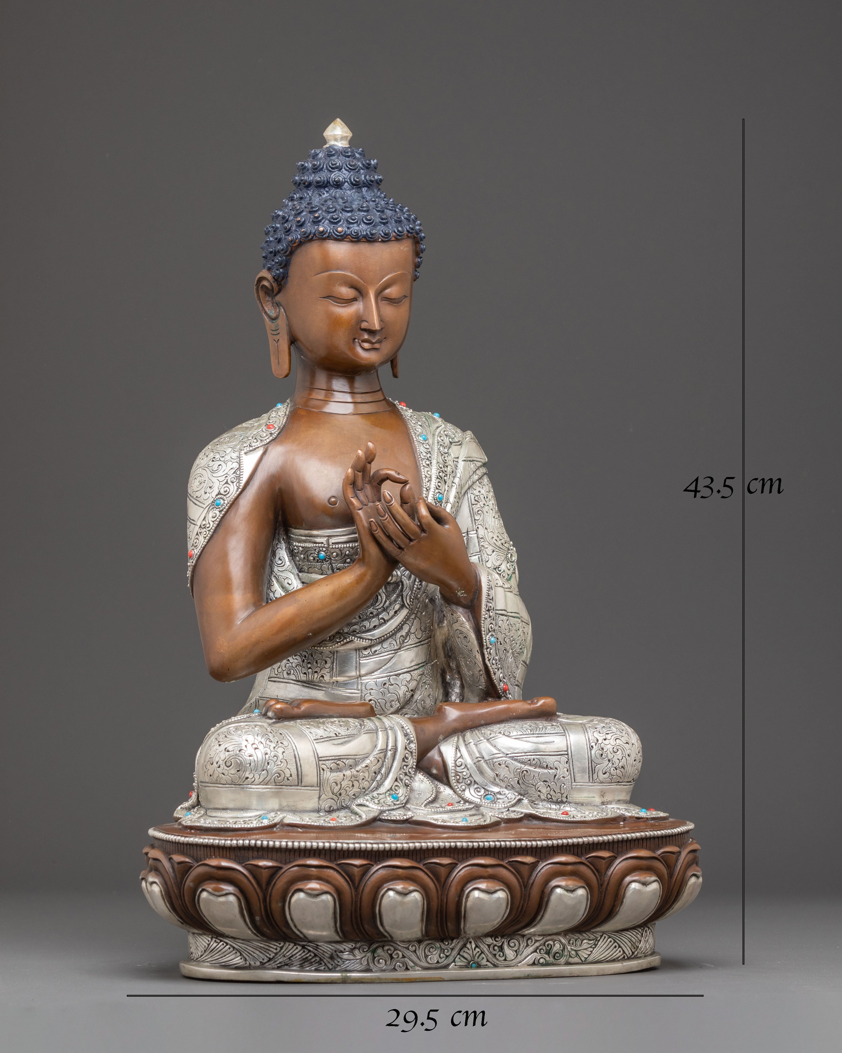 Vairocana Buddha oxidized Copper Sculpture