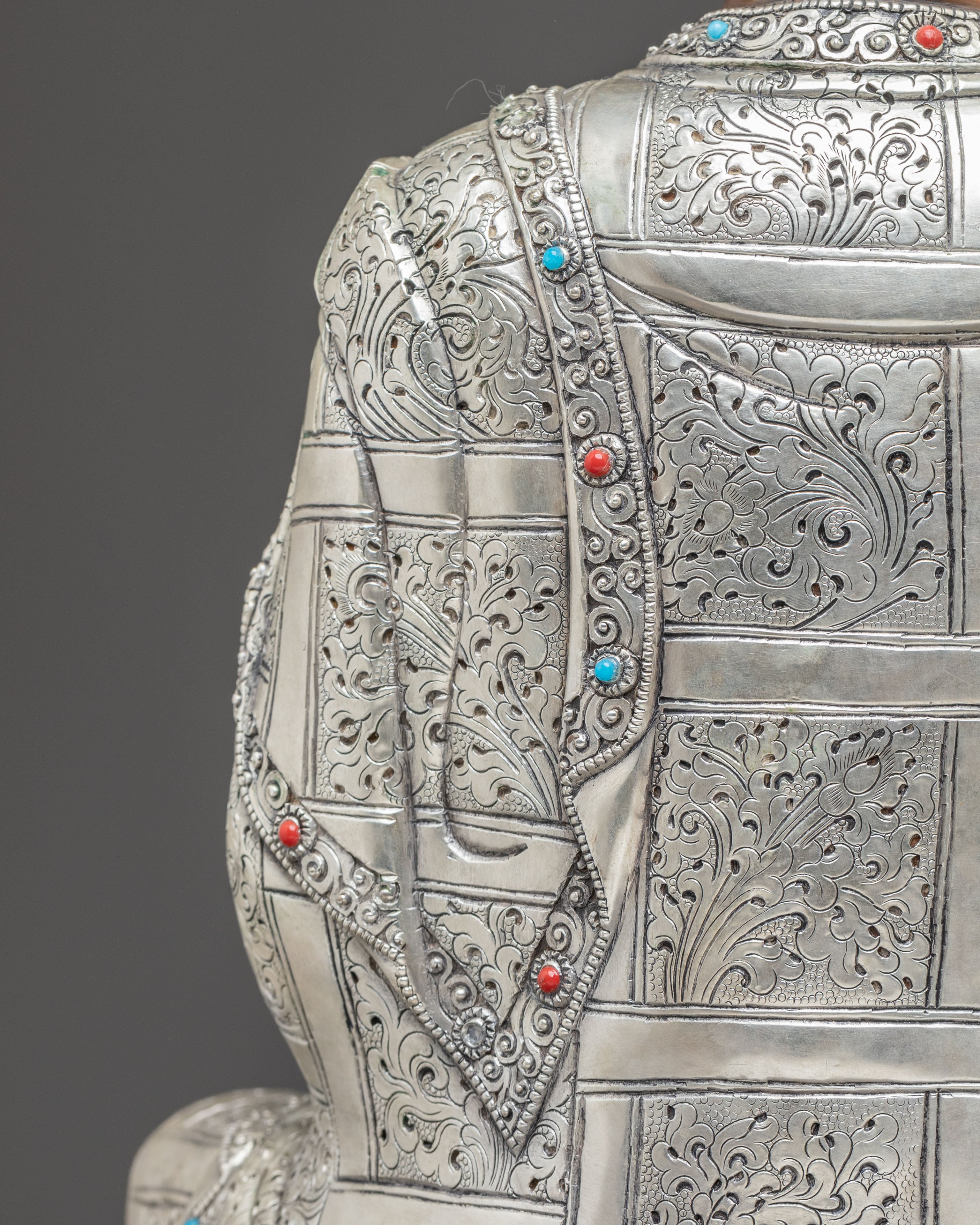 Vairocana Buddha oxidized Copper Sculpture for Decor