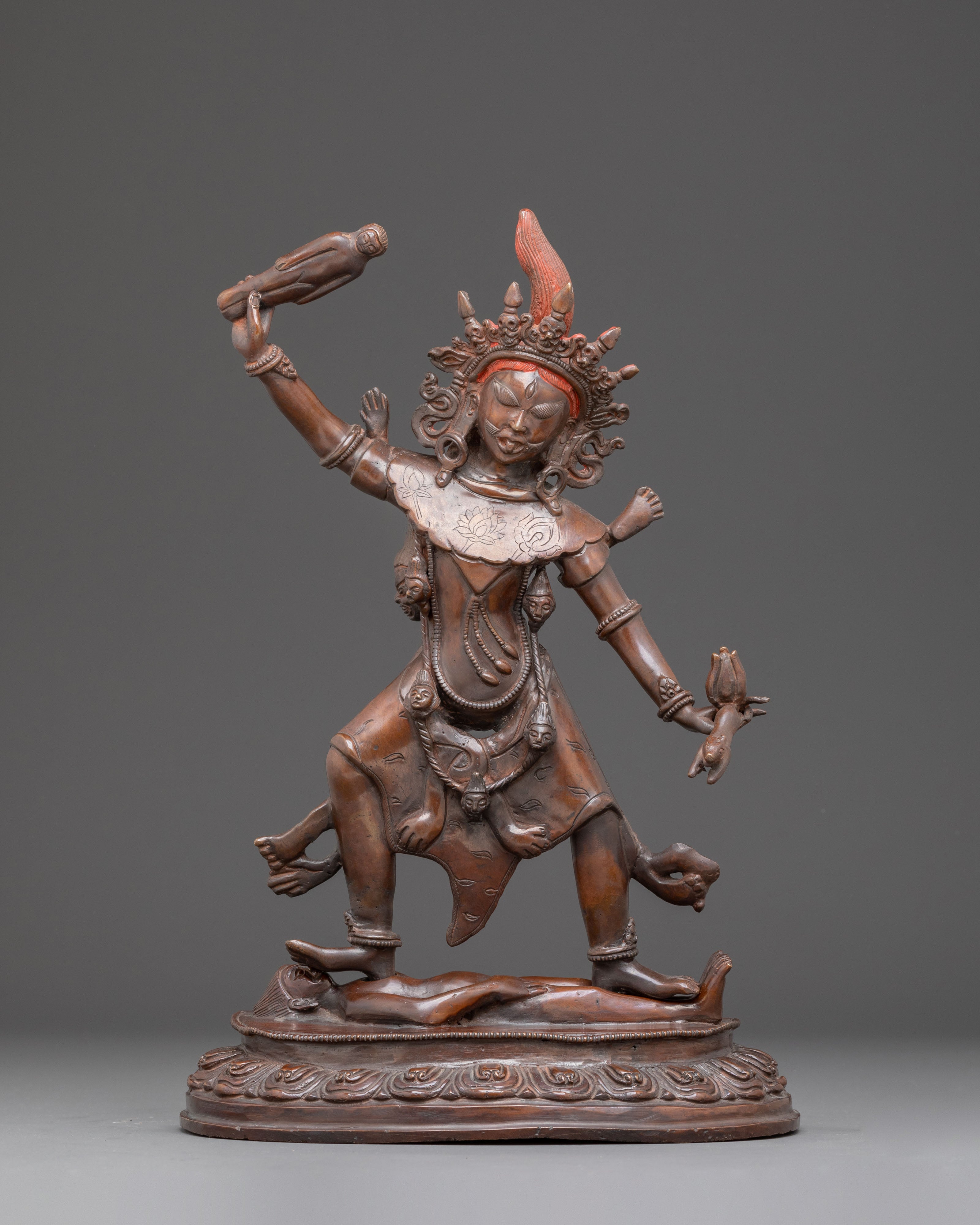 Wrathful Ekajati Figurine - Tibetan Protector Deity Statue