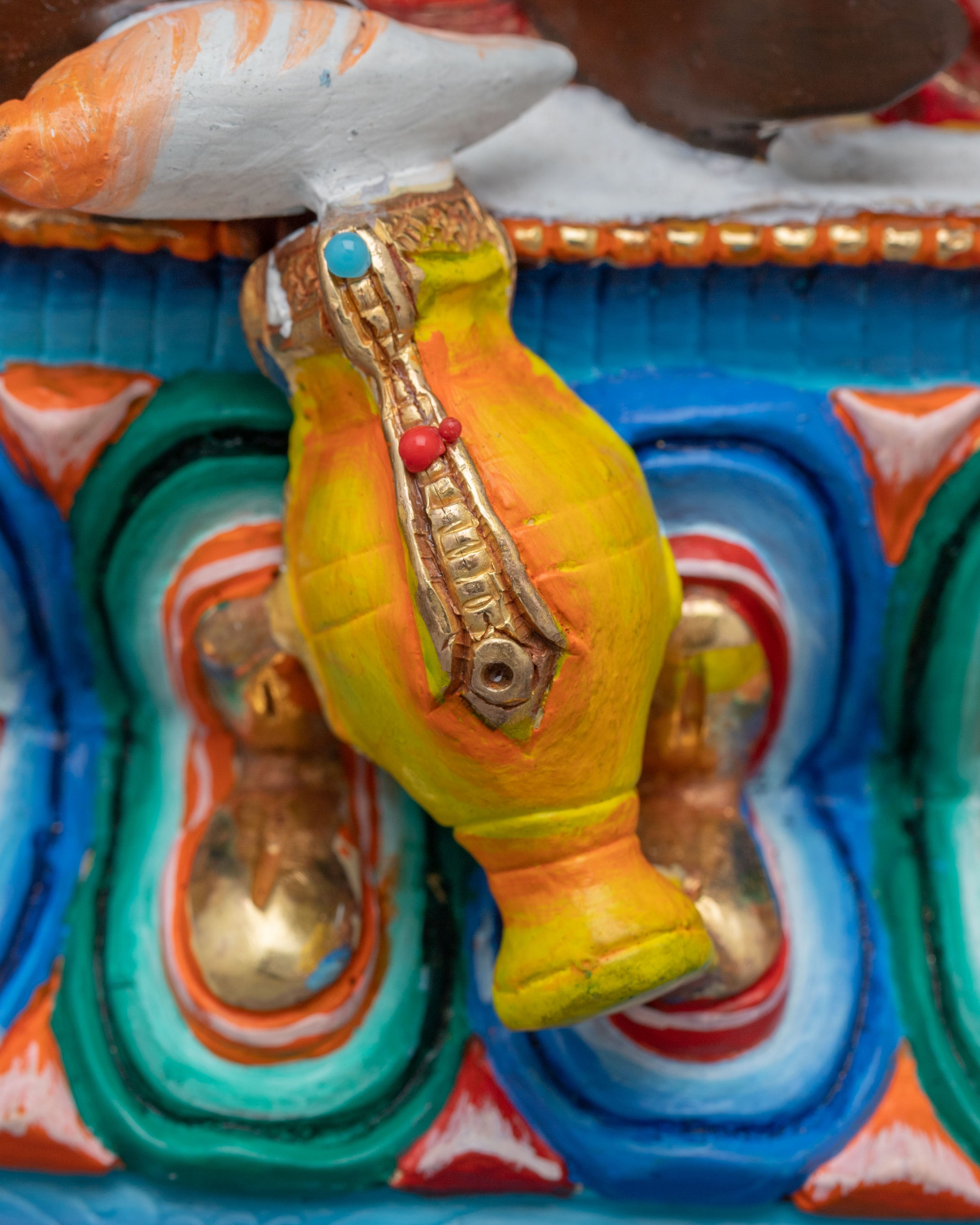 Shanglon Dorje Dudul Statue – Gold Colored Copper | Tibetan Buddhist Sculpture