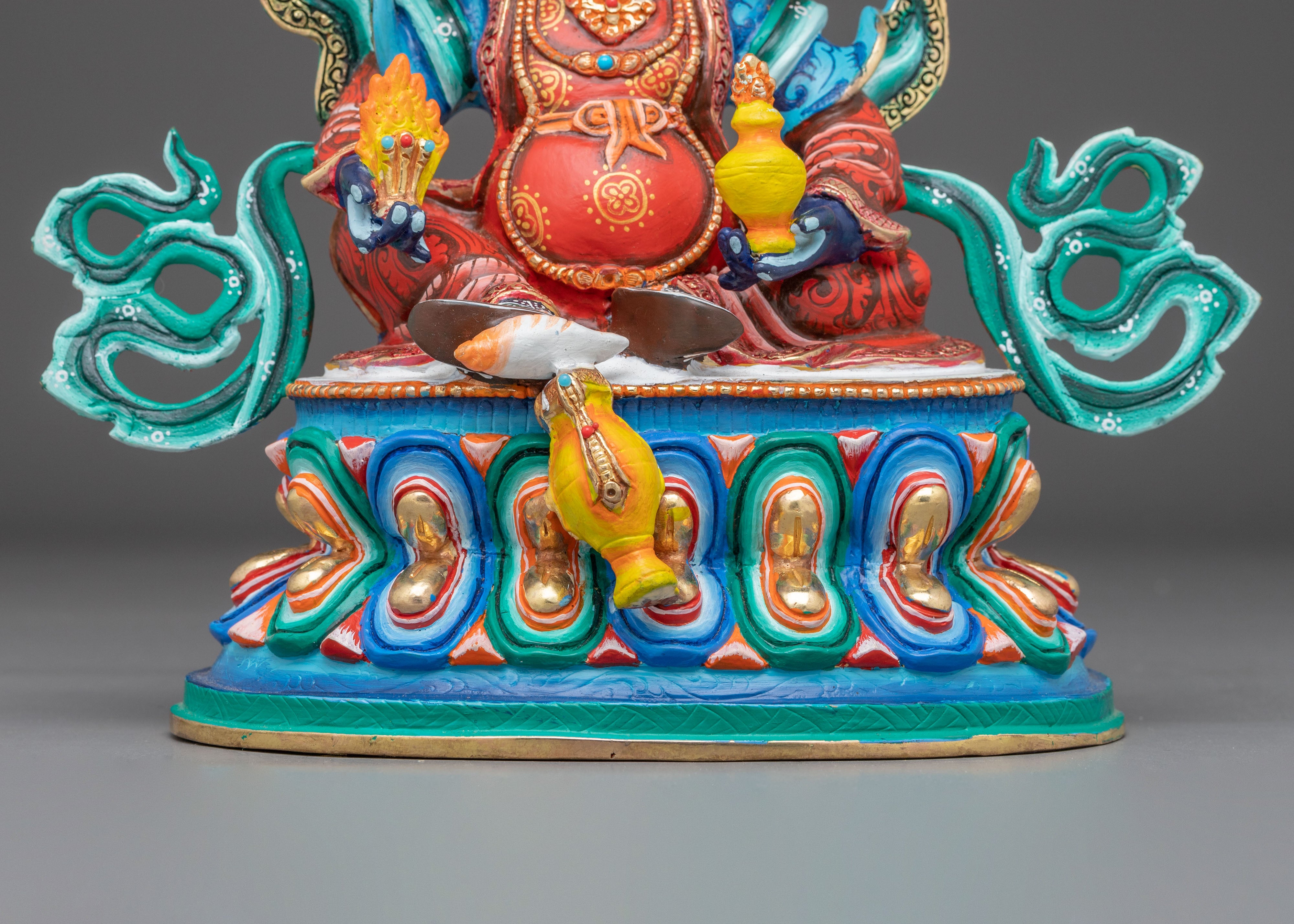 Shanglon Dorje Dudul Statue – Gold Colored Copper | Tibetan Buddhist Sculpture