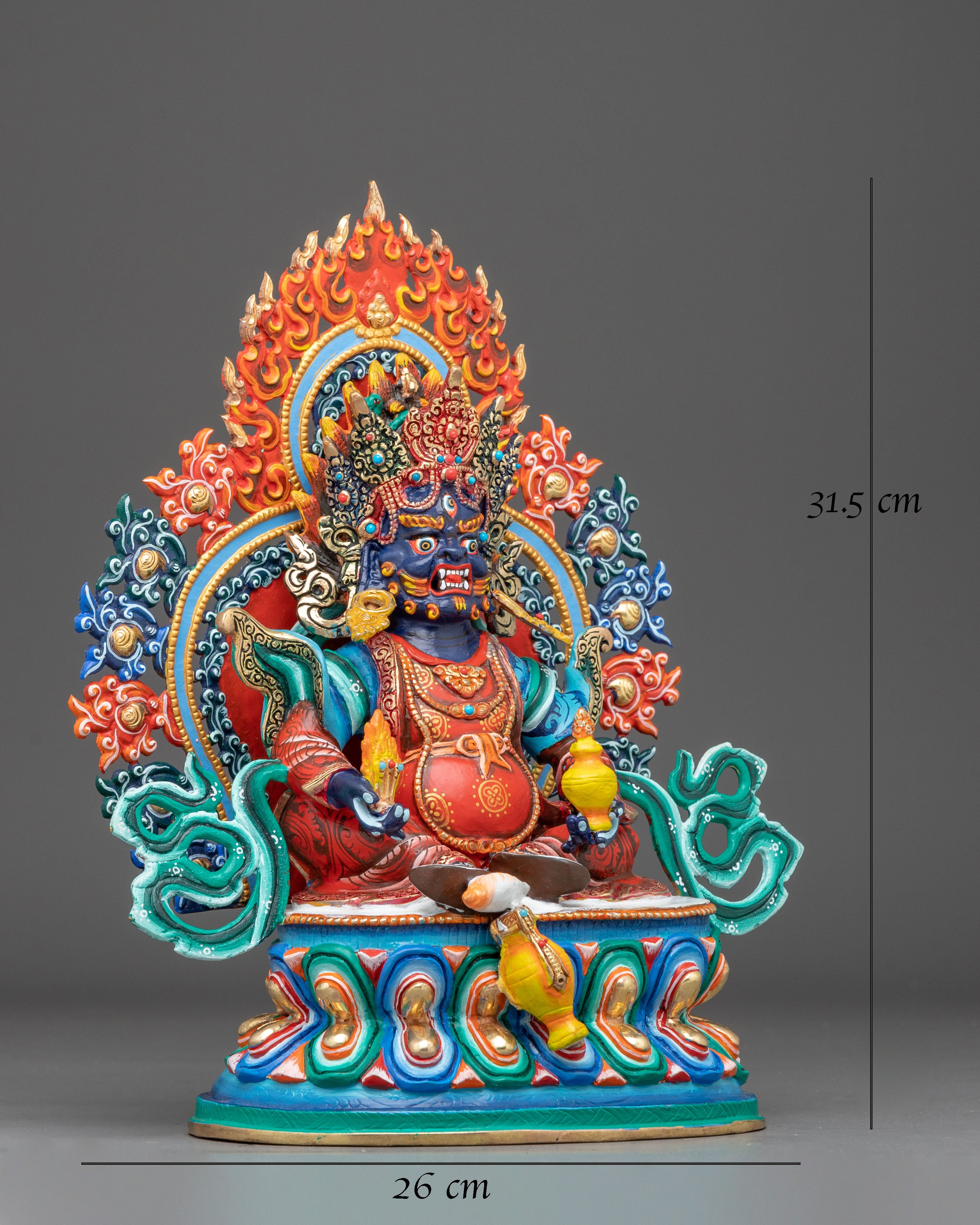 Shanglon Dorje Dudul Statue – Gold Colored Copper | Tibetan Buddhist Sculpture