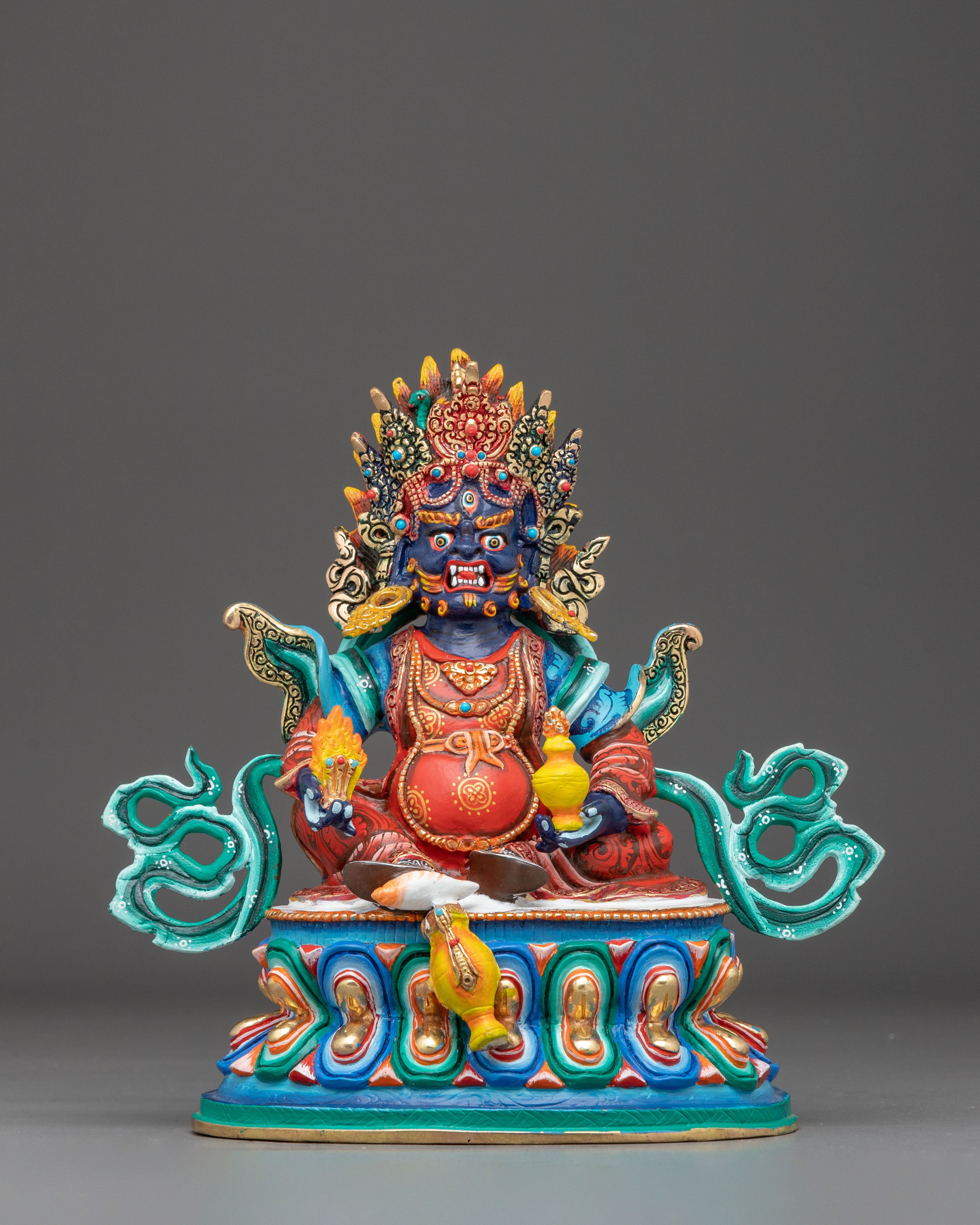 Shanglon Dorje Dudul Statue – Gold Colored Copper | Tibetan Buddhist Sculpture
