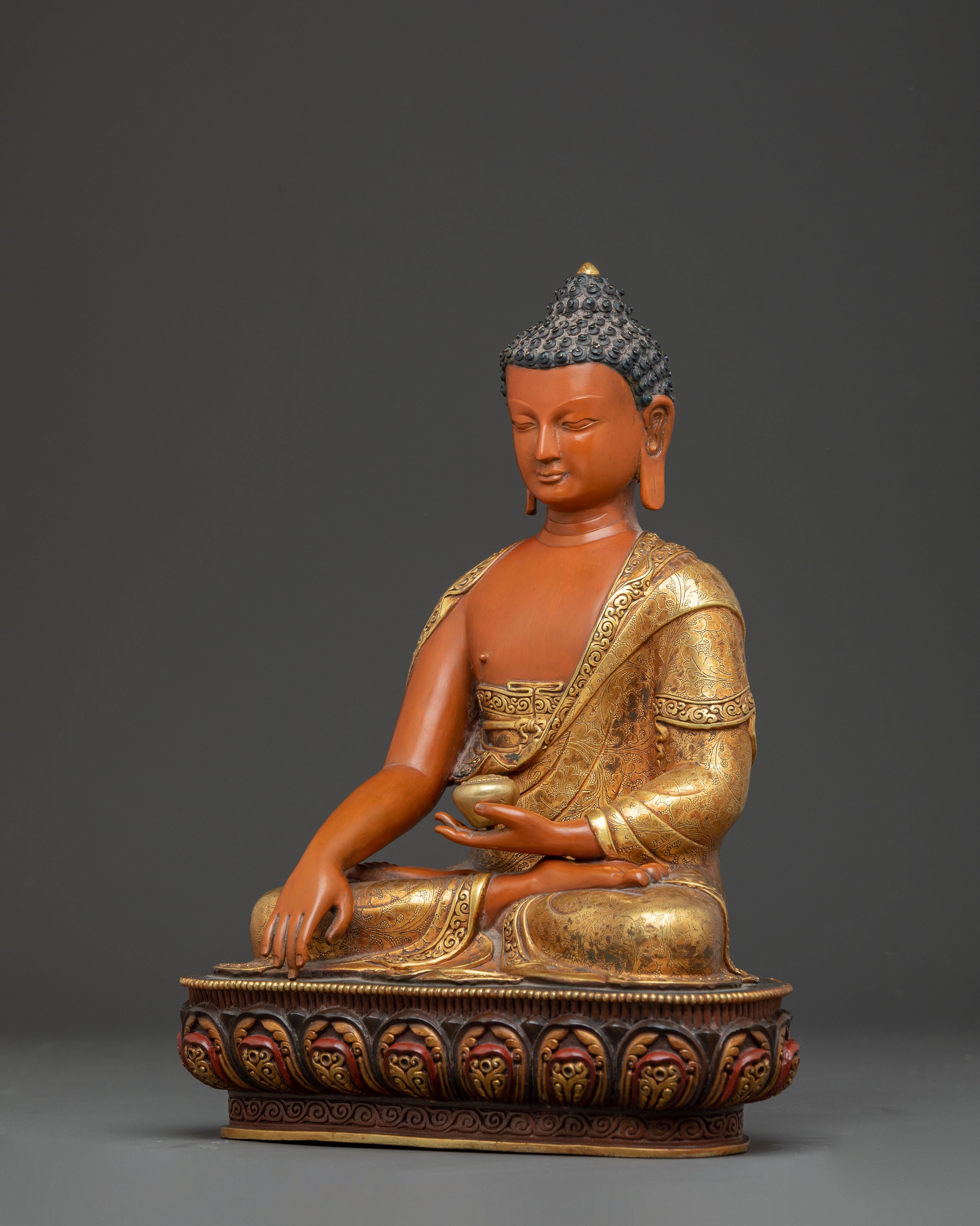 11.8 Inch Golden Statue of Buddha Shakyamuni
