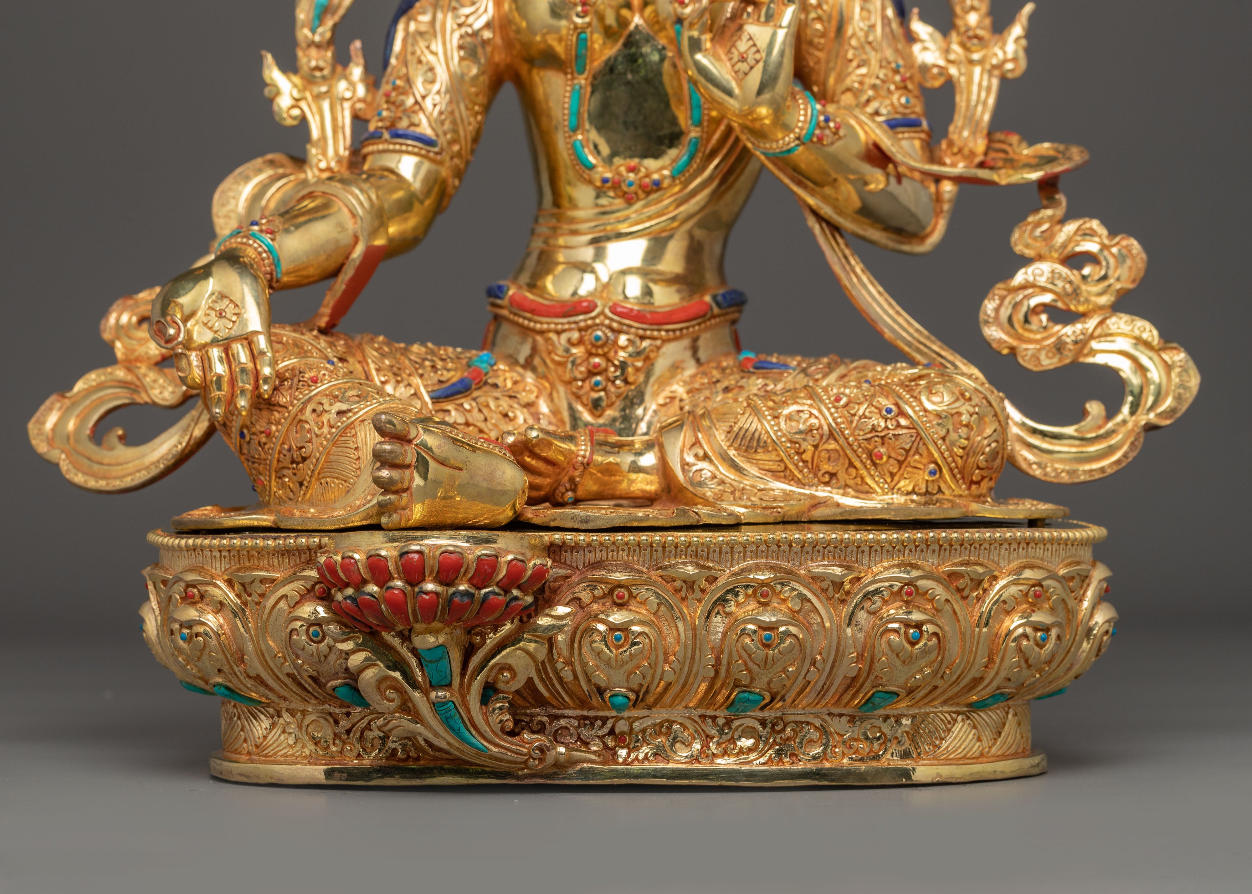 Enlightened Green Tara: Himalayan Nepali Statue