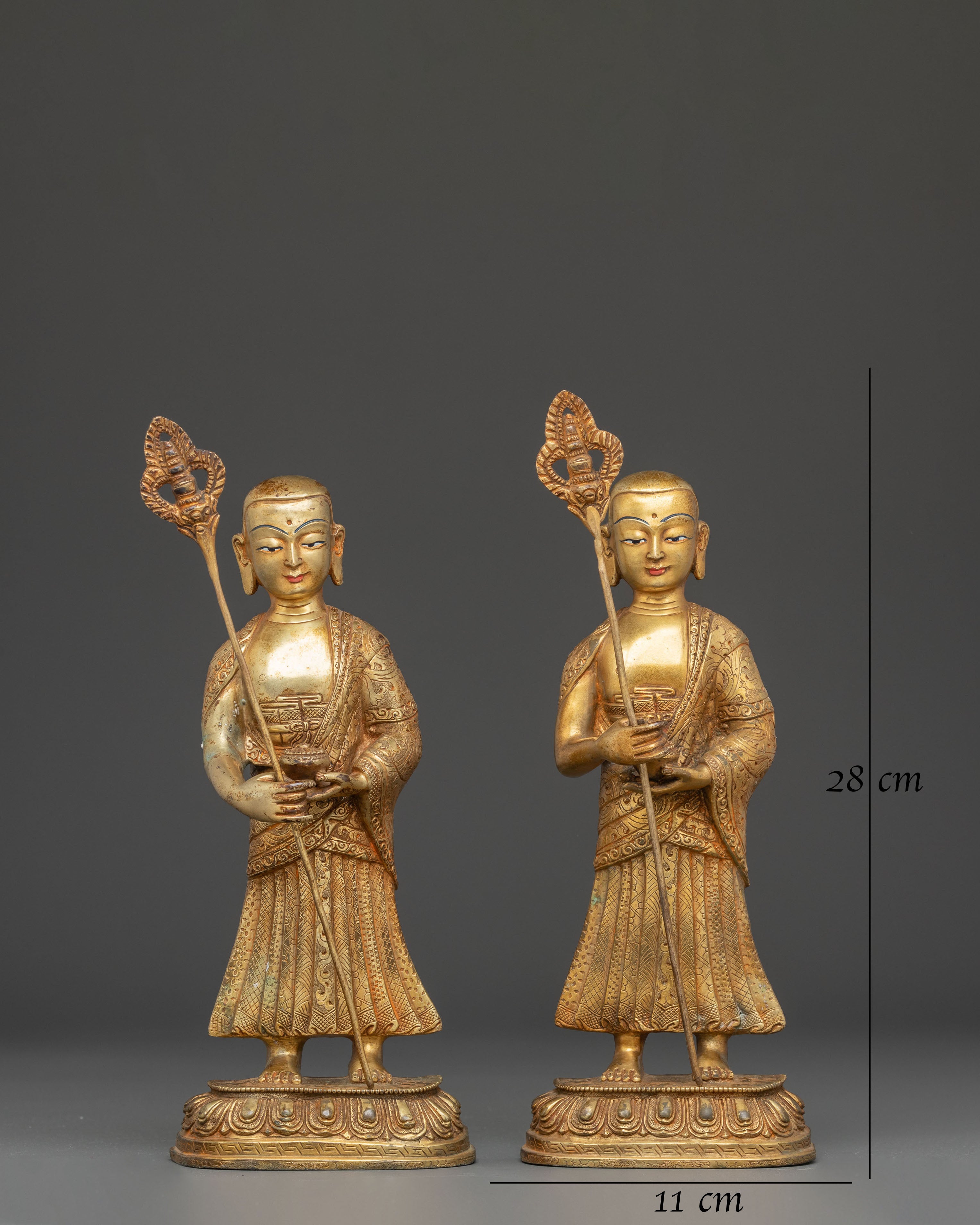 Disciples of Shakyamuni Buddha Statue : Shariputra and Maudgalyayana