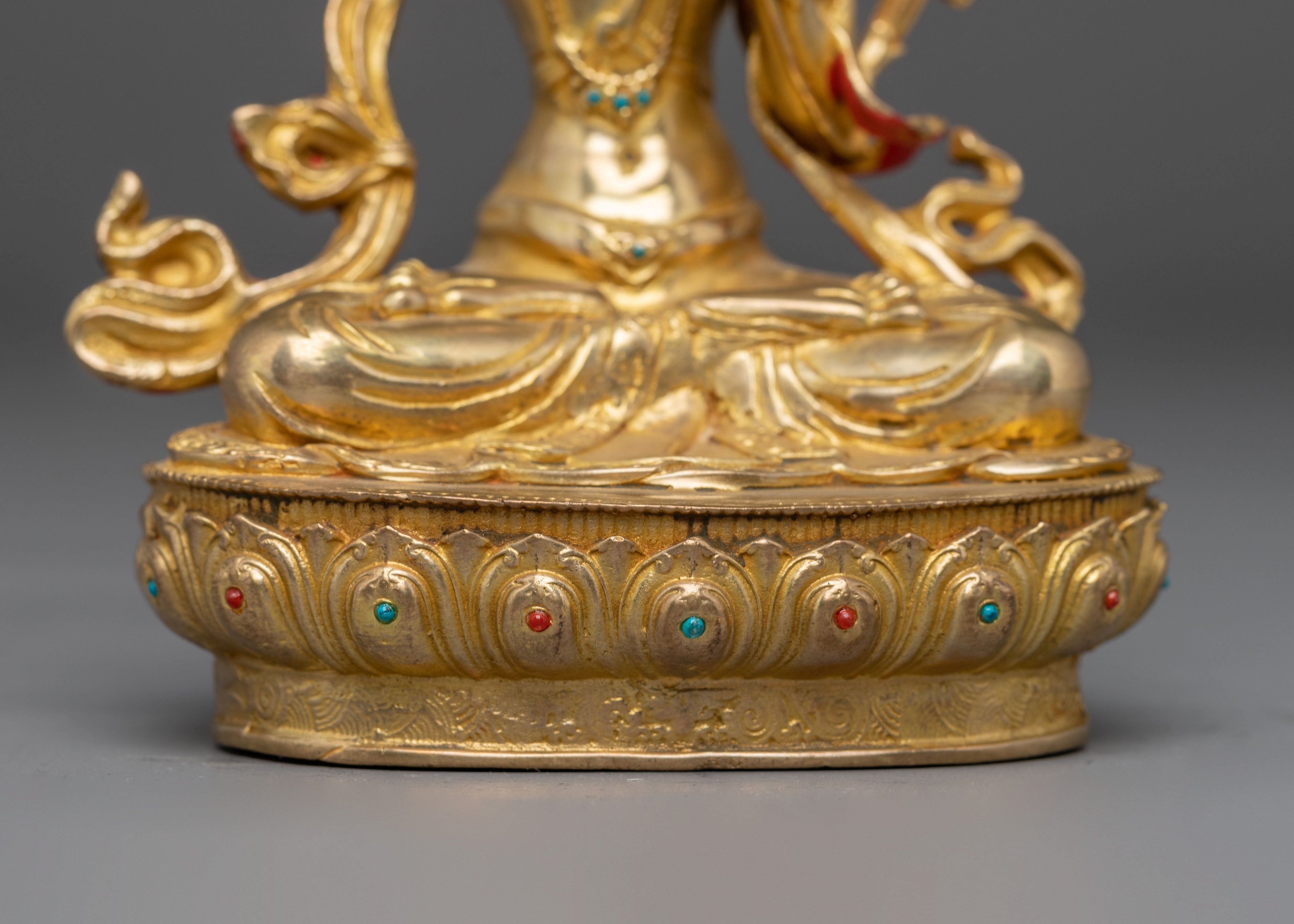 Handmade Golden Manjushri: Sword of Wisdom