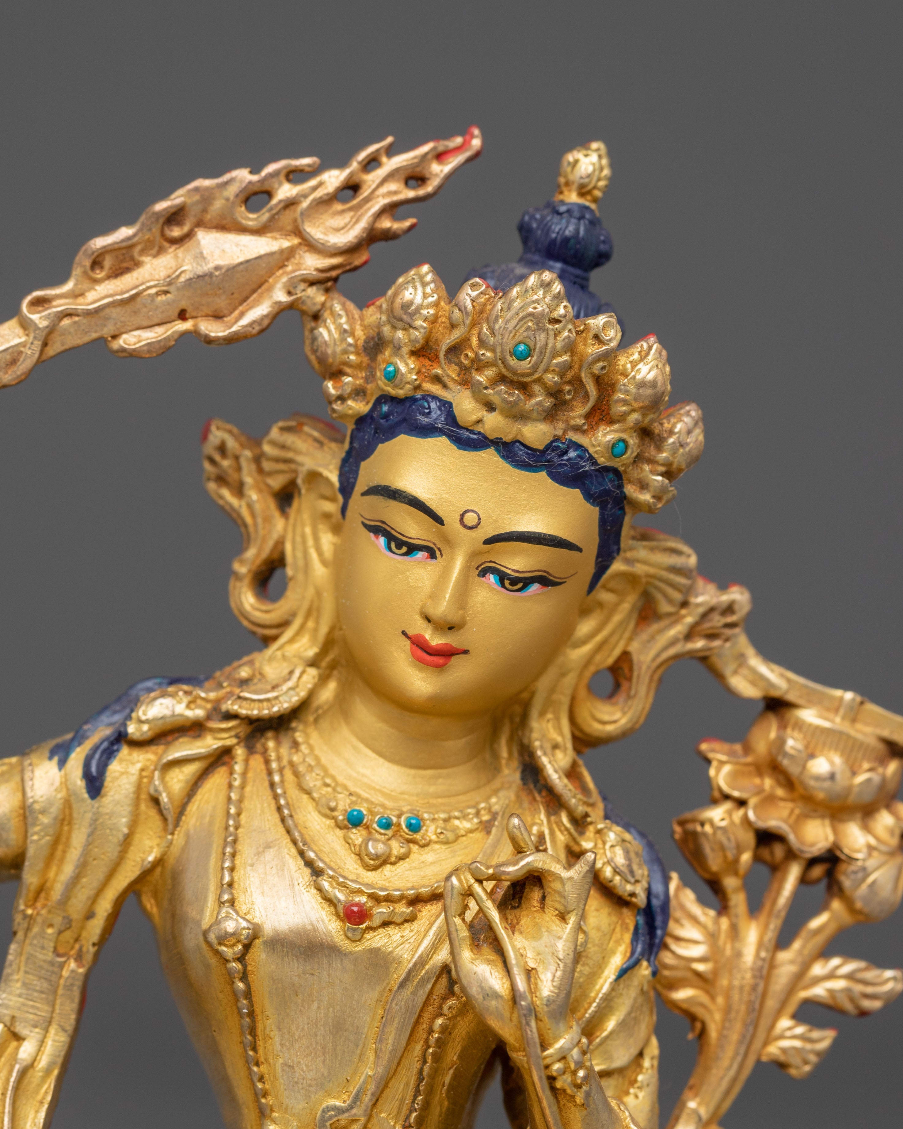 Handmade Golden Manjushri: Sword of Wisdom