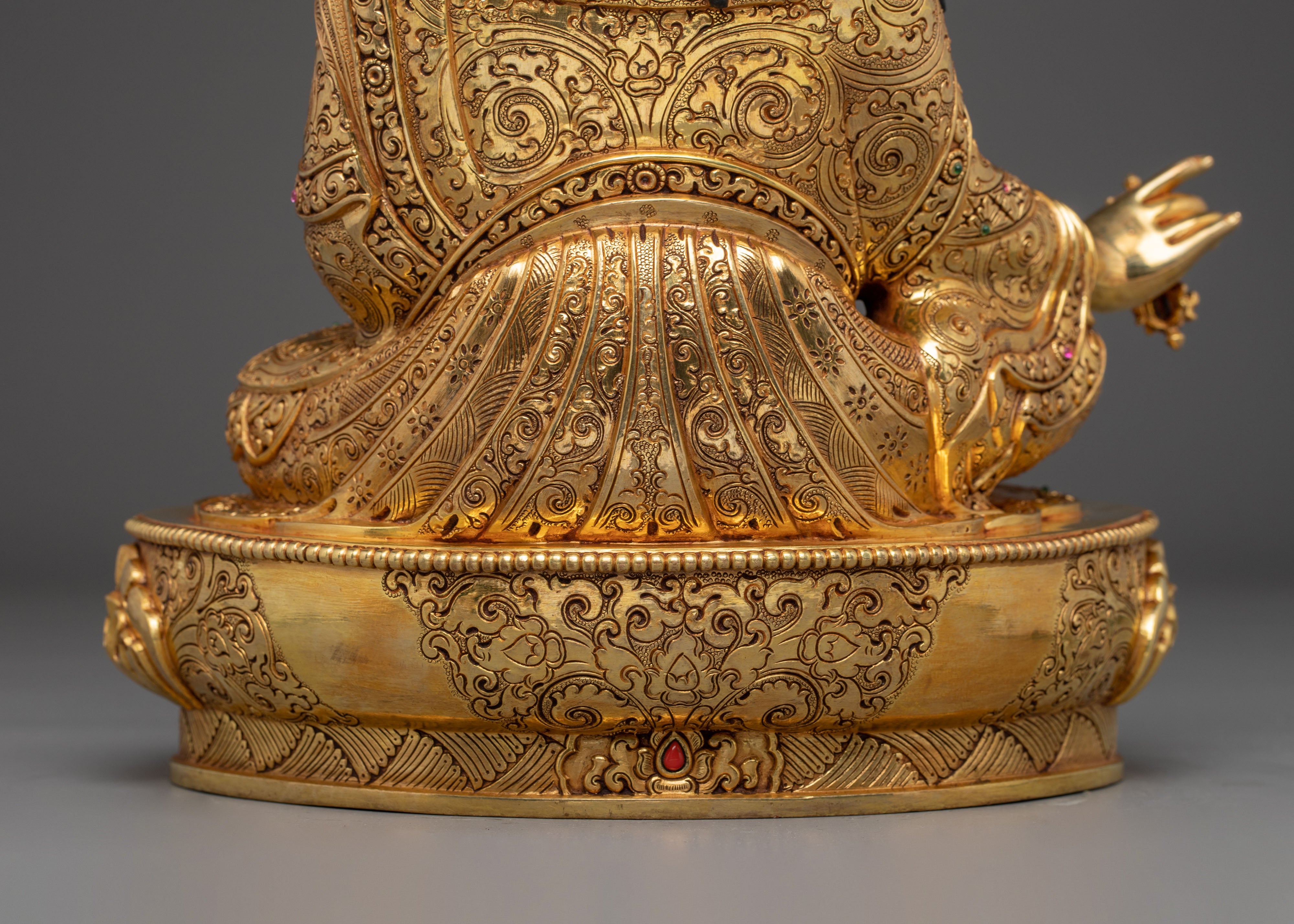 Guru Rinpoche Sculpture in 24K Gold - A Symbol of Wisdom & Protection