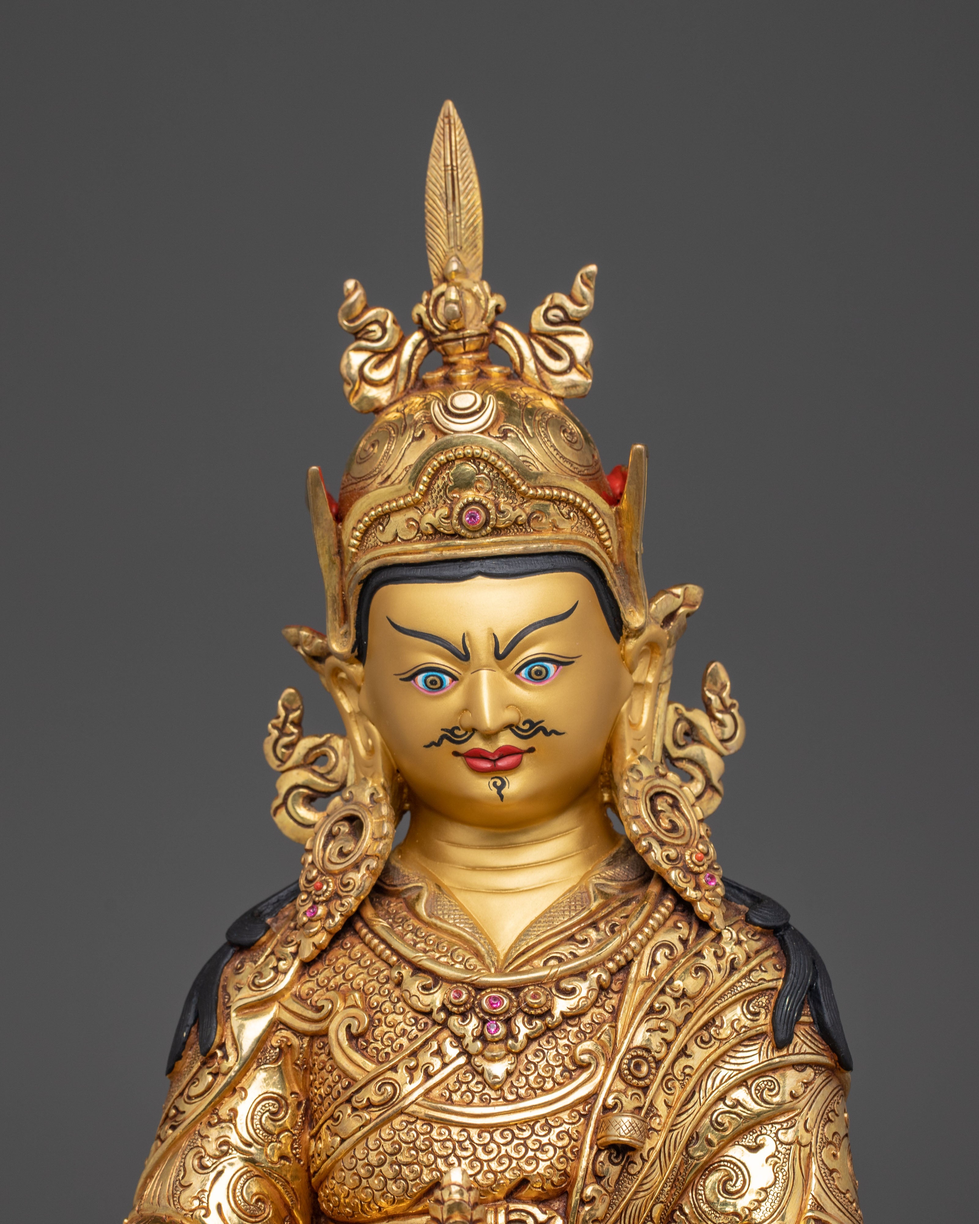 Guru Rinpoche Sculpture in 24K Gold - A Symbol of Wisdom & Protection