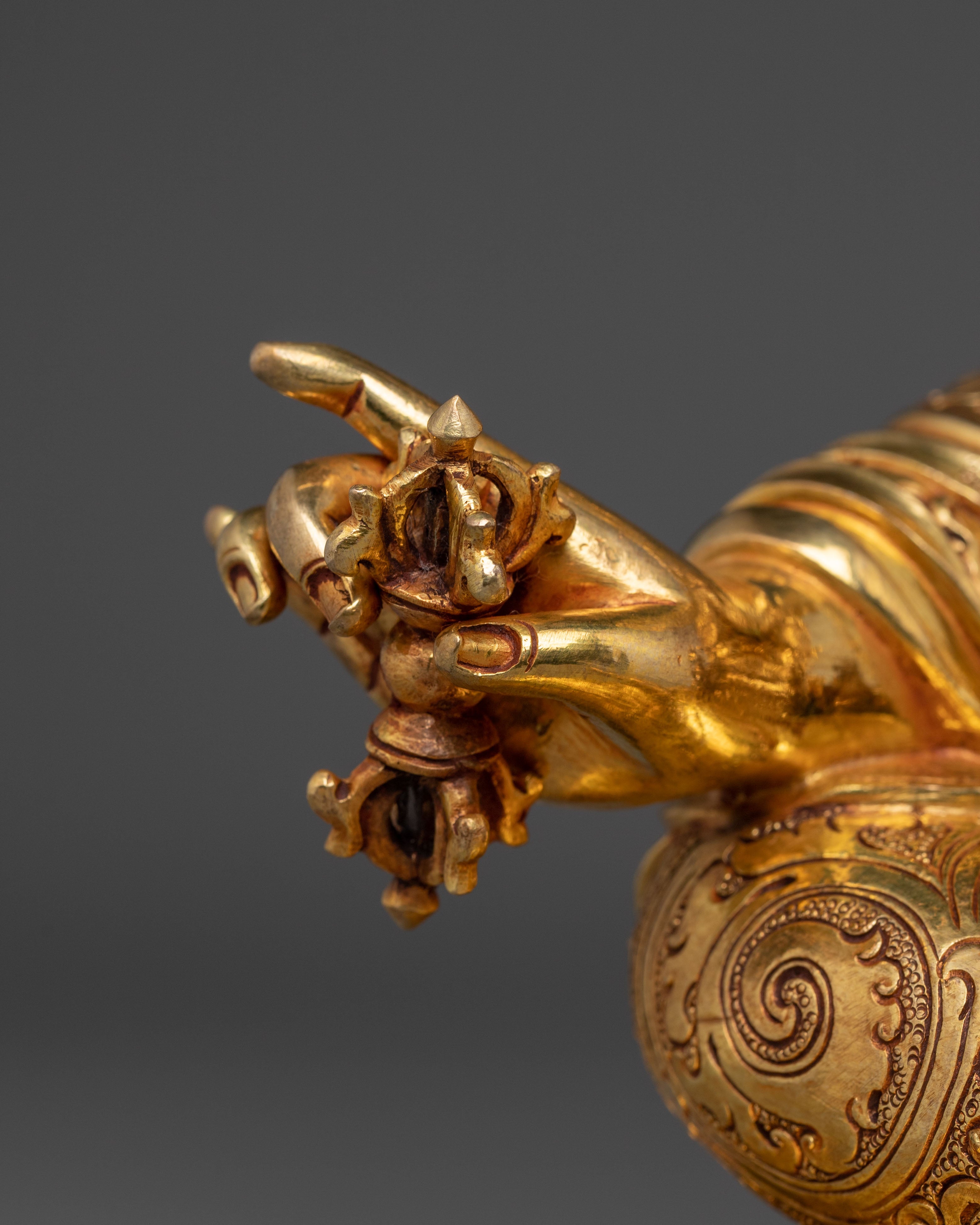 Guru Rinpoche Sculpture in 24K Gold - A Symbol of Wisdom & Protection