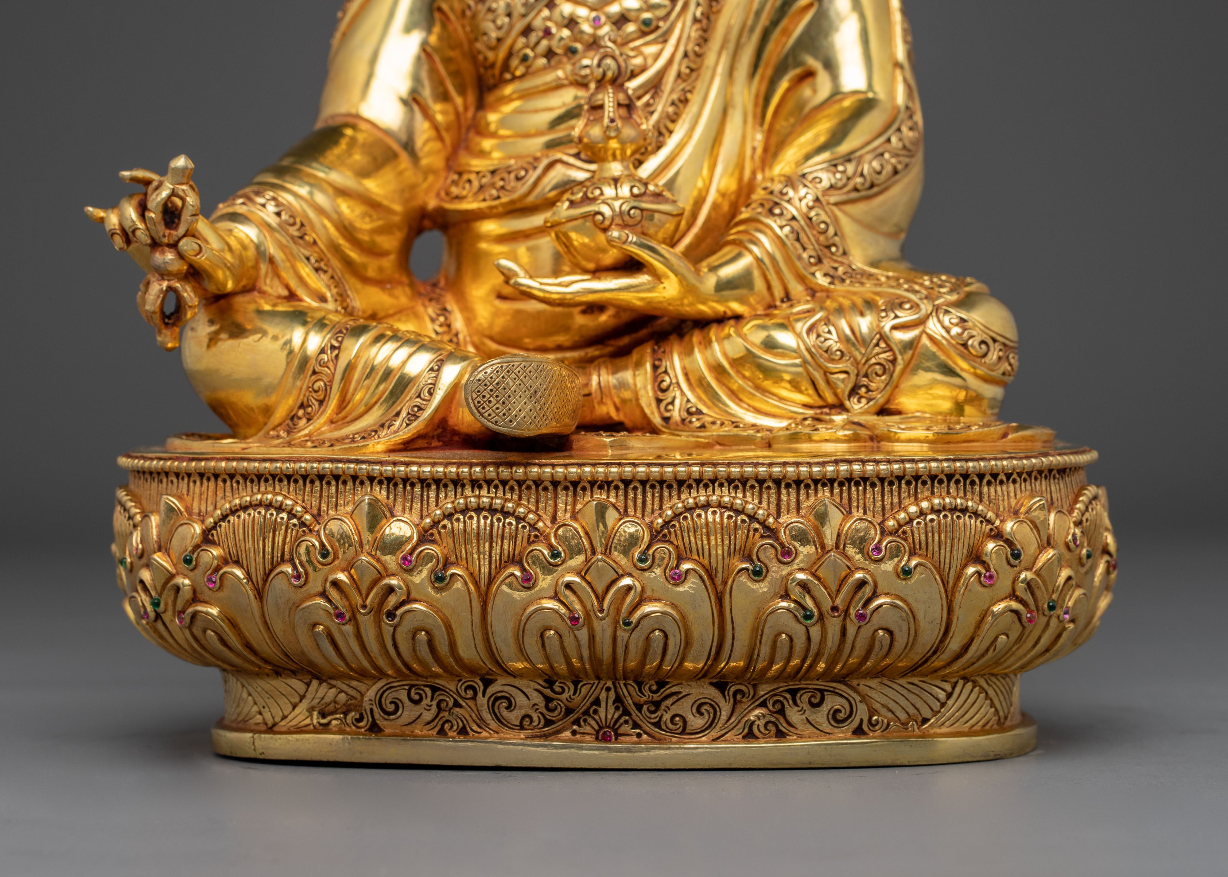 Guru Rinpoche Statue in 24K Gold: Symbol of Wisdom