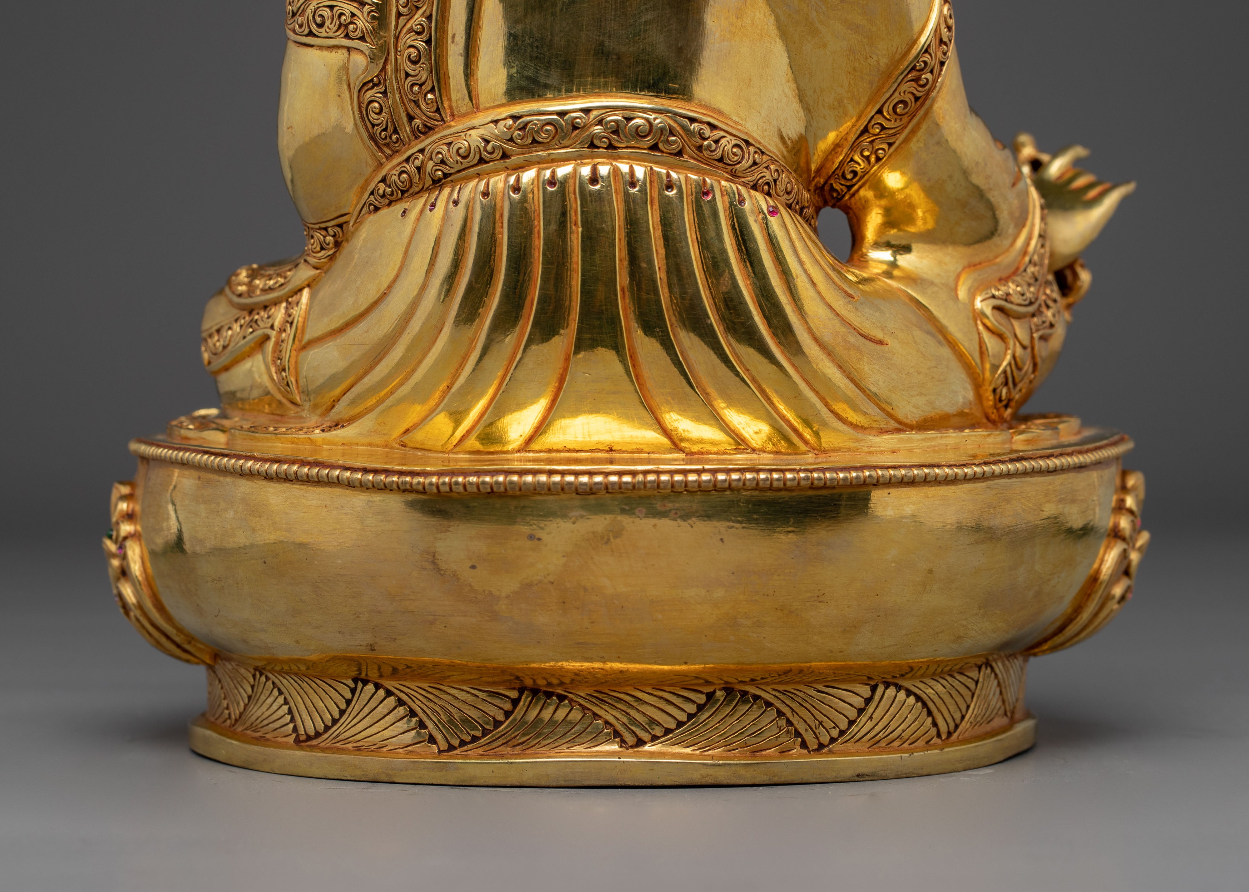 Guru Rinpoche Statue in 24K Gold: Symbol of Wisdom