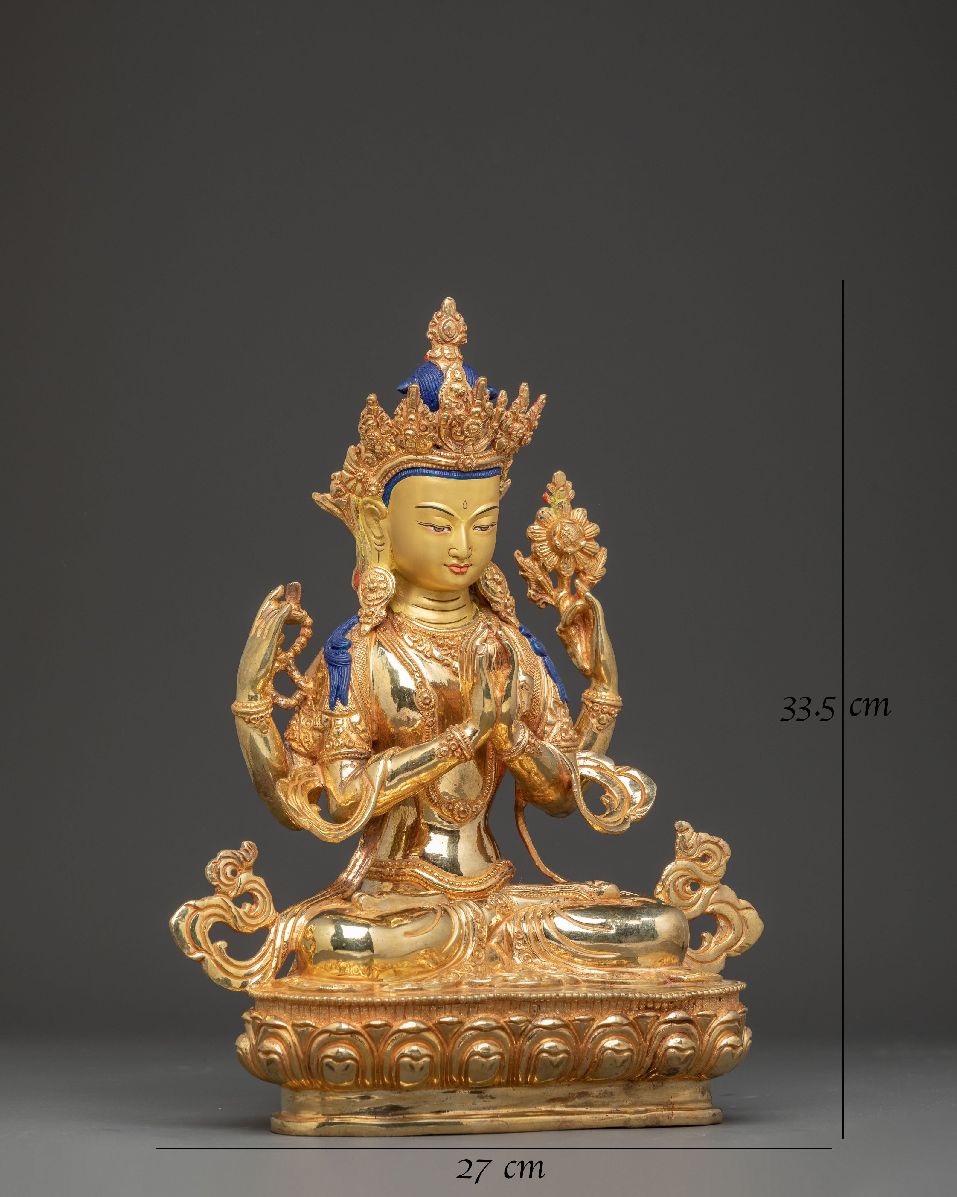 13.2 Inch Statue of Bodhisattva Chenrezig