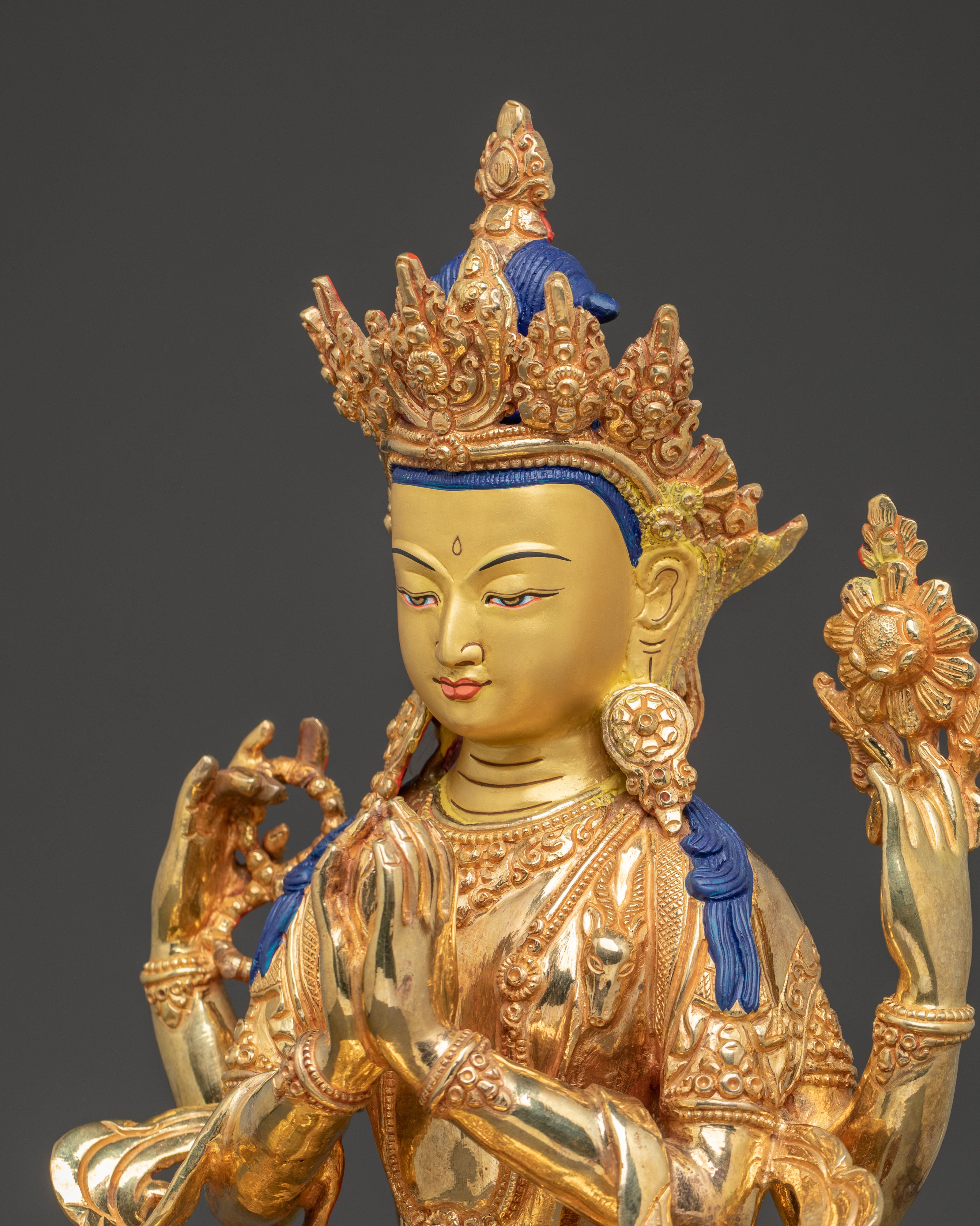 13.2 Inch Statue of Bodhisattva Chenrezig