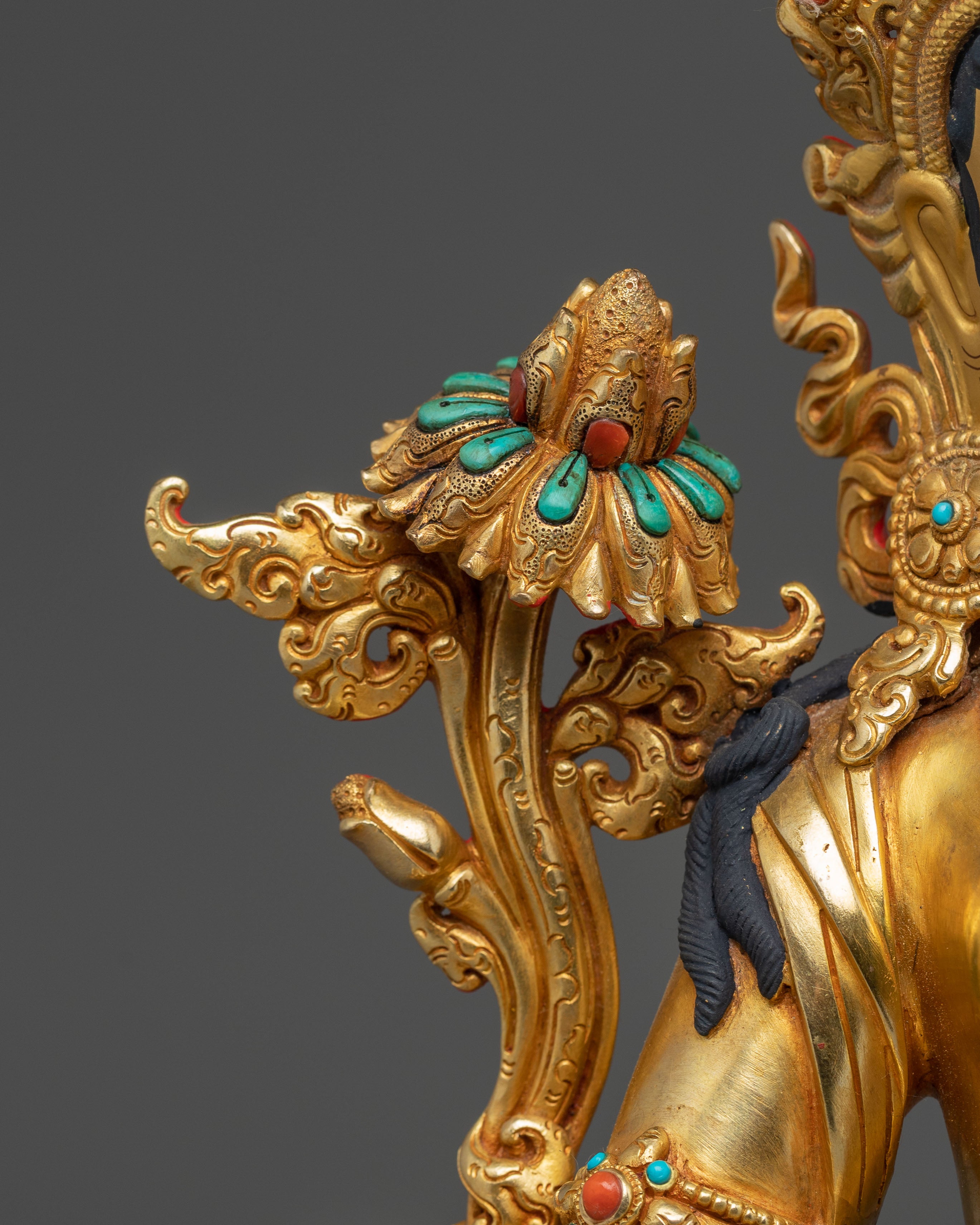 Mother Green Tara Golden Handmade Statue | Shyama Tara Sculpture