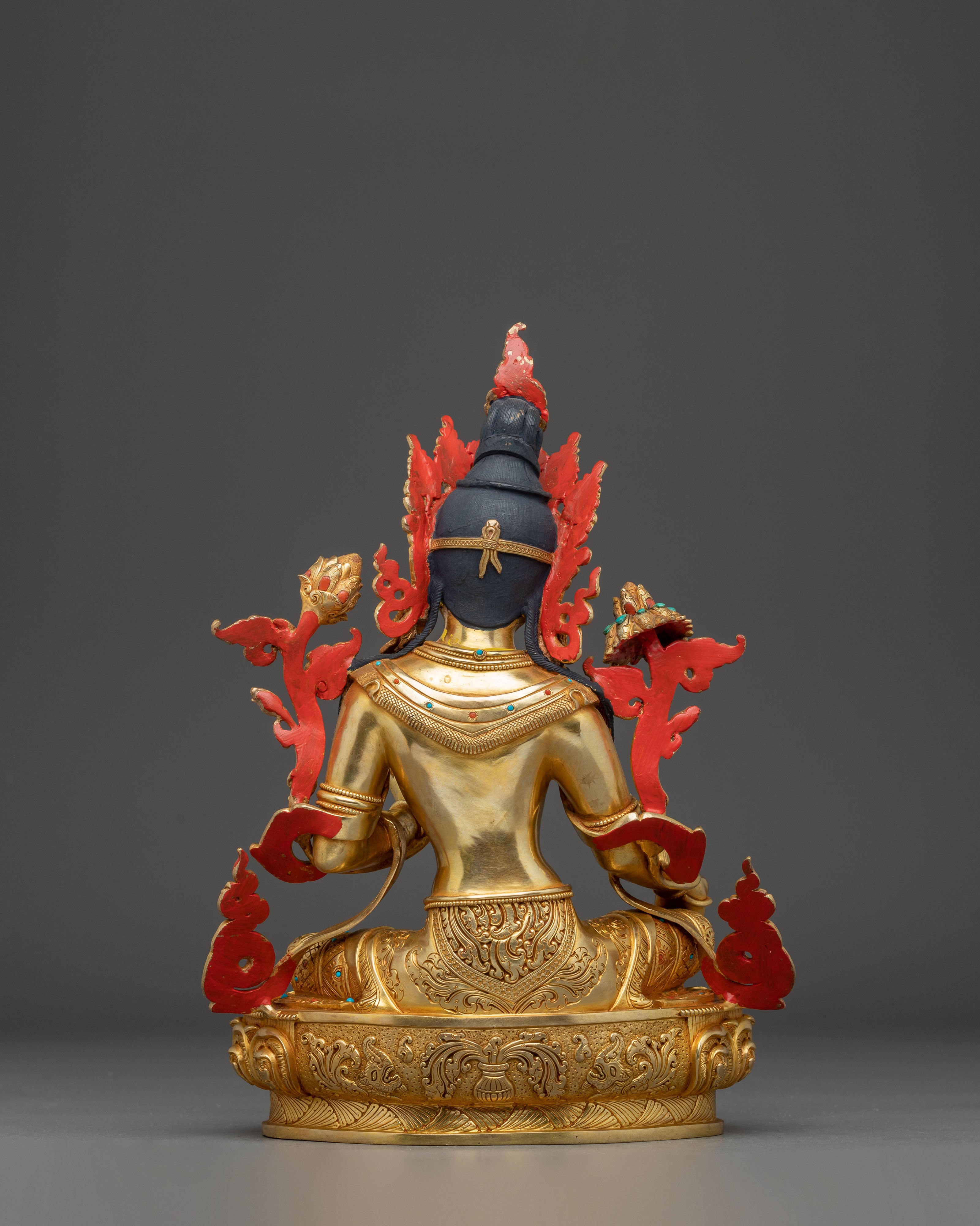 Mother Green Tara Golden Handmade Statue | Shyama Tara Sculpture