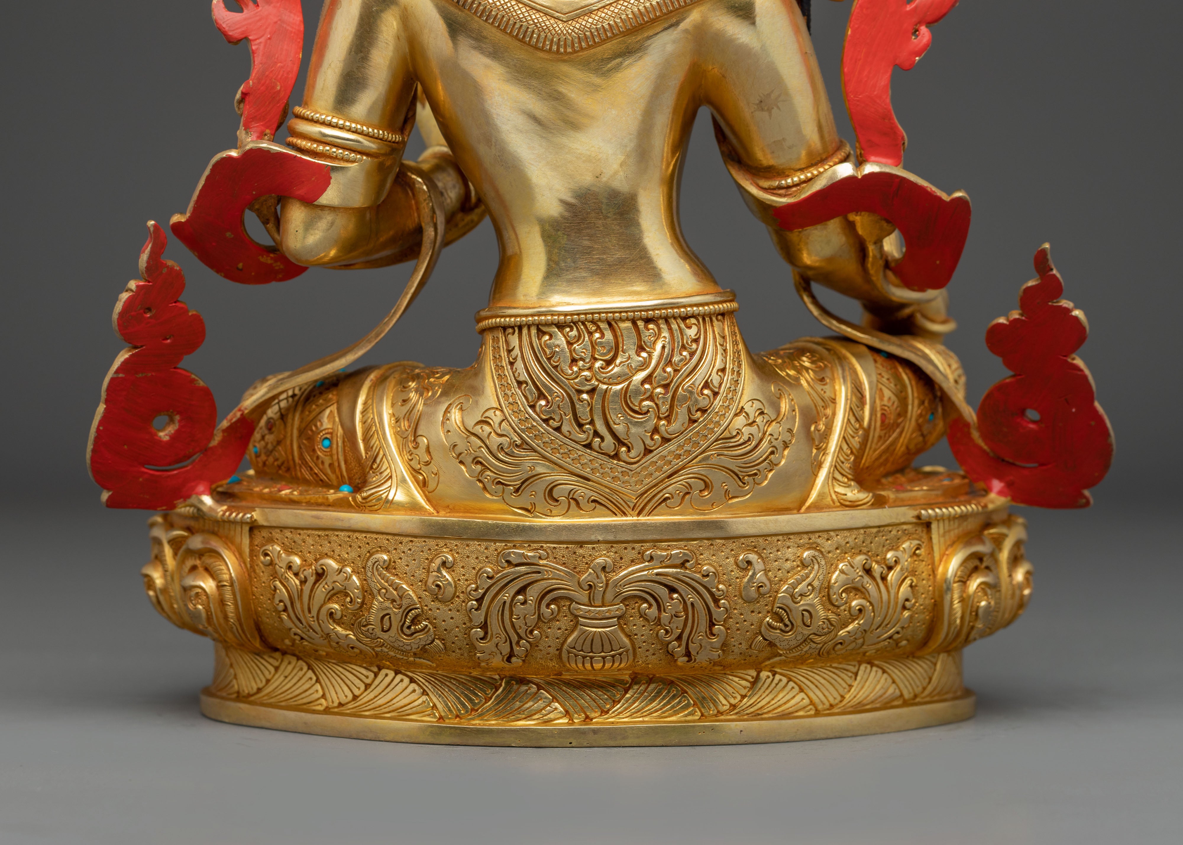 Mother Green Tara Golden Handmade Statue | Shyama Tara Sculpture