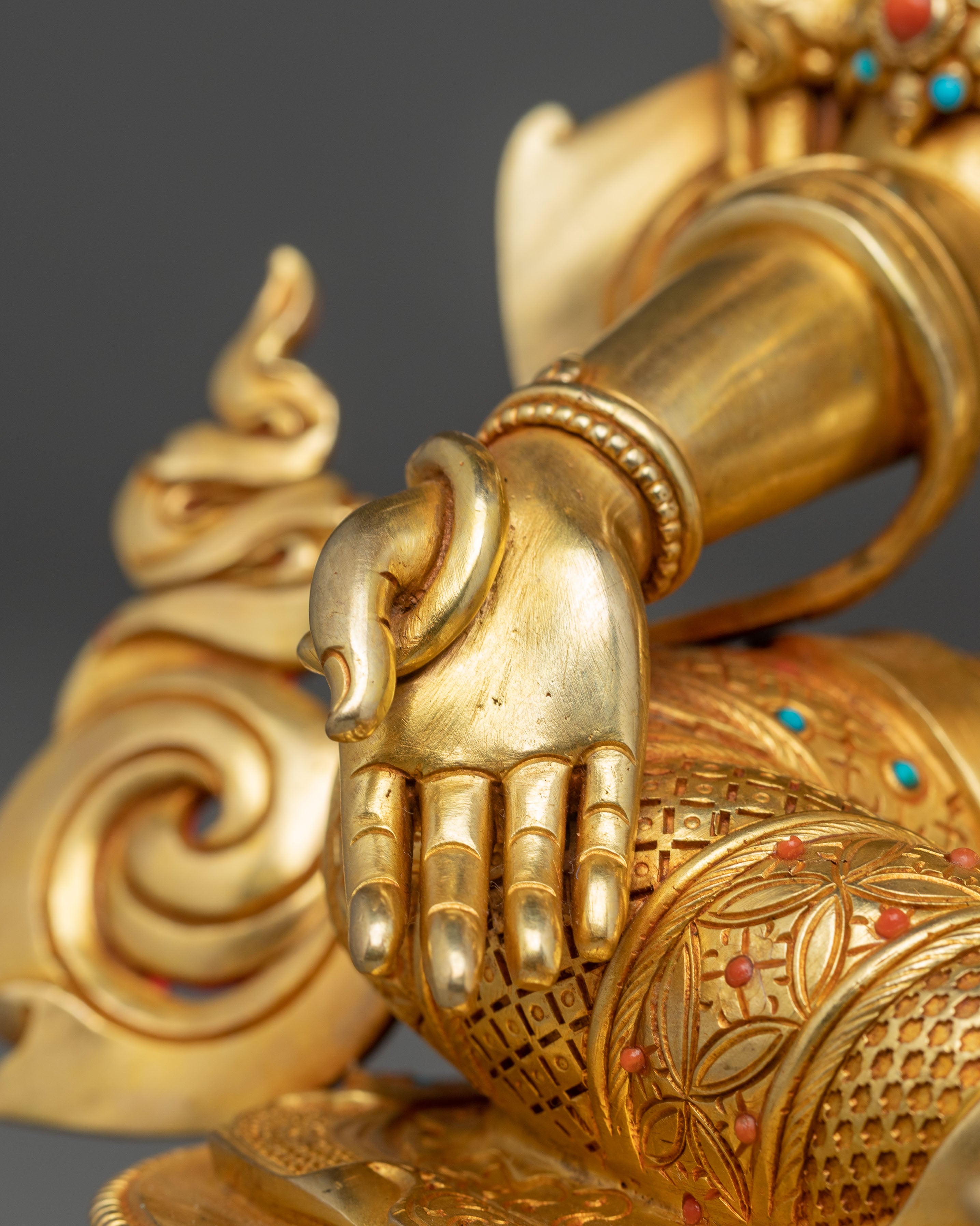 Mother Green Tara Golden Handmade Statue | Shyama Tara Sculpture