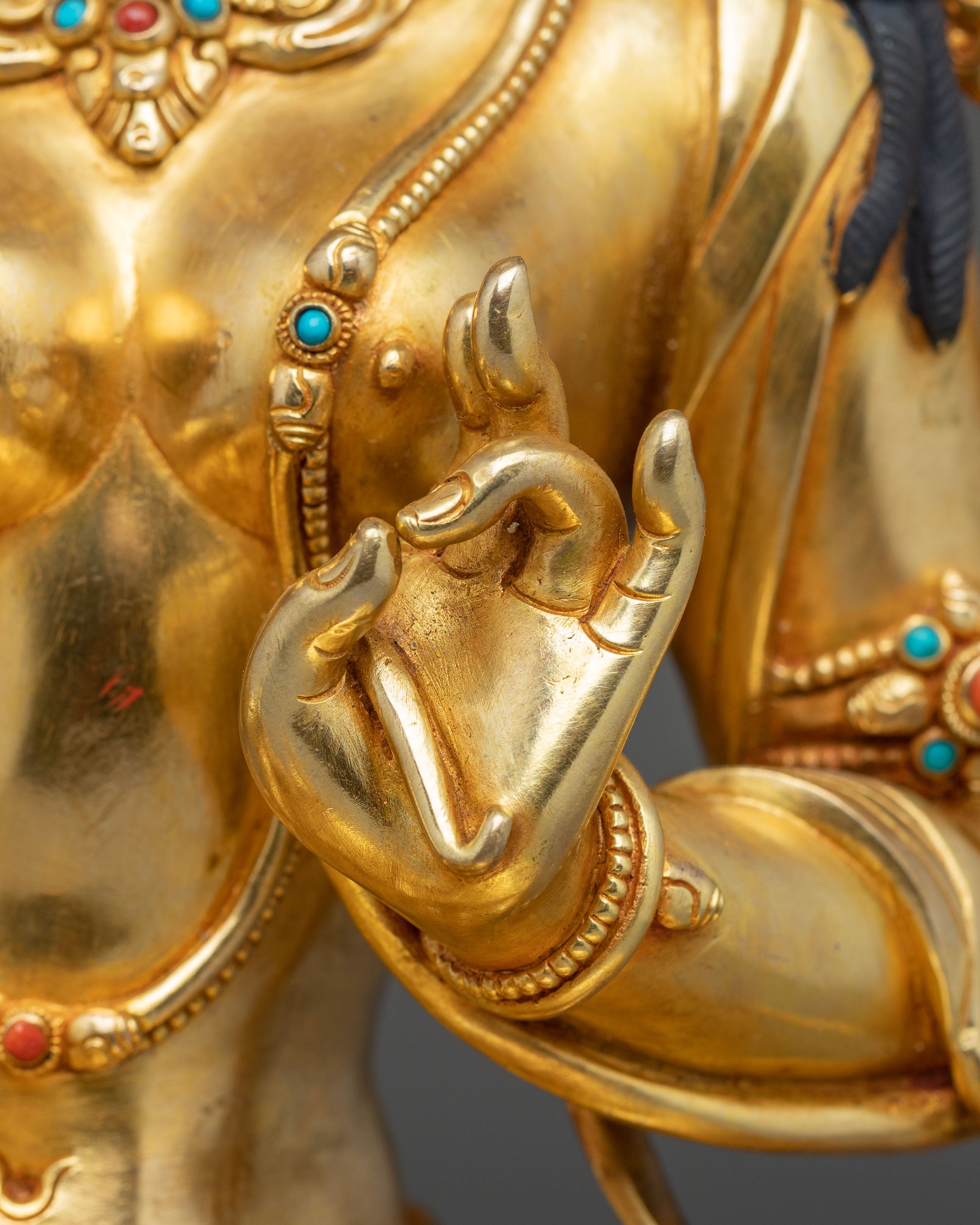 Mother Green Tara Golden Handmade Statue | Shyama Tara Sculpture