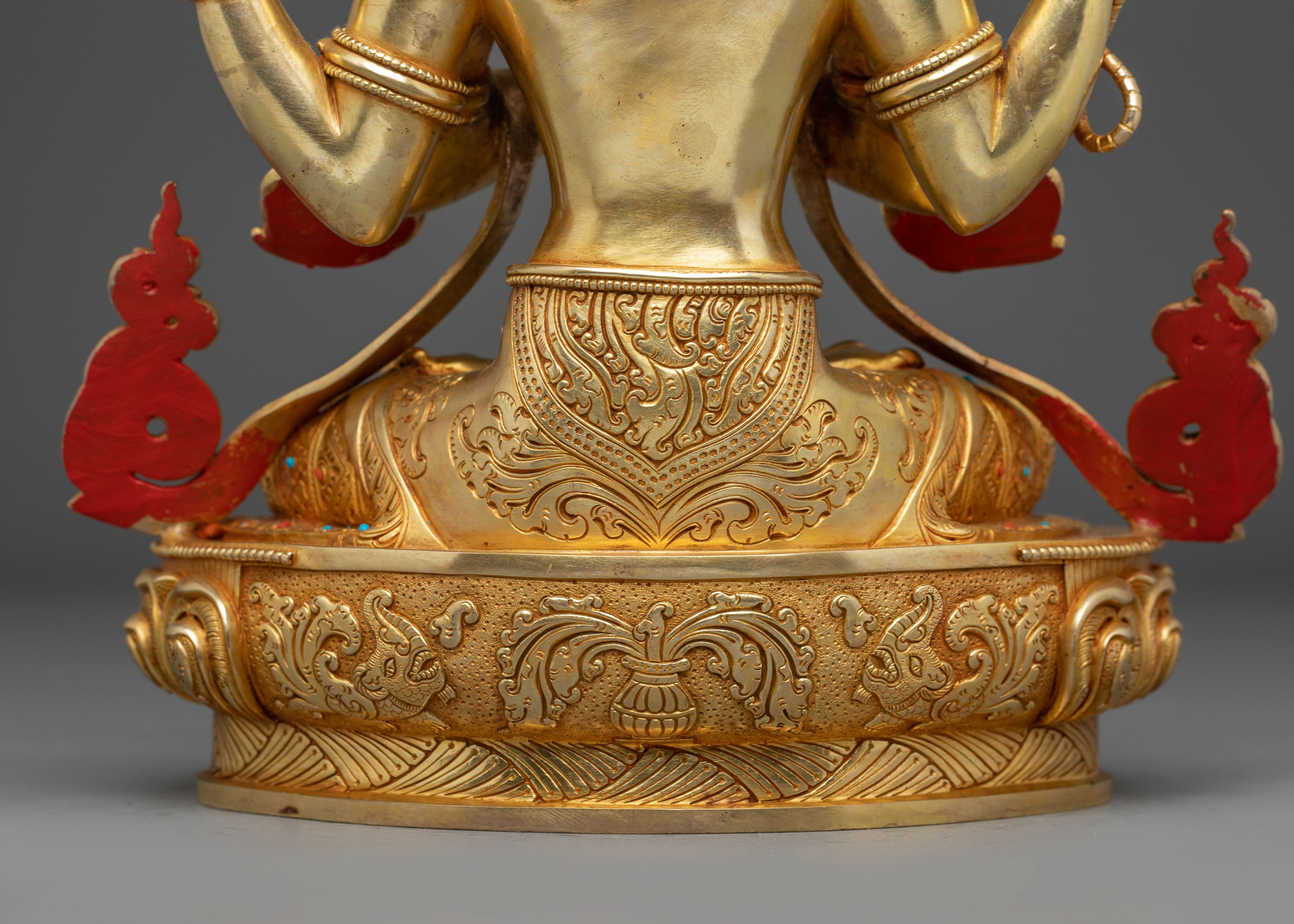 Golden Handmade Statue of Bodhisattva Chenrezig