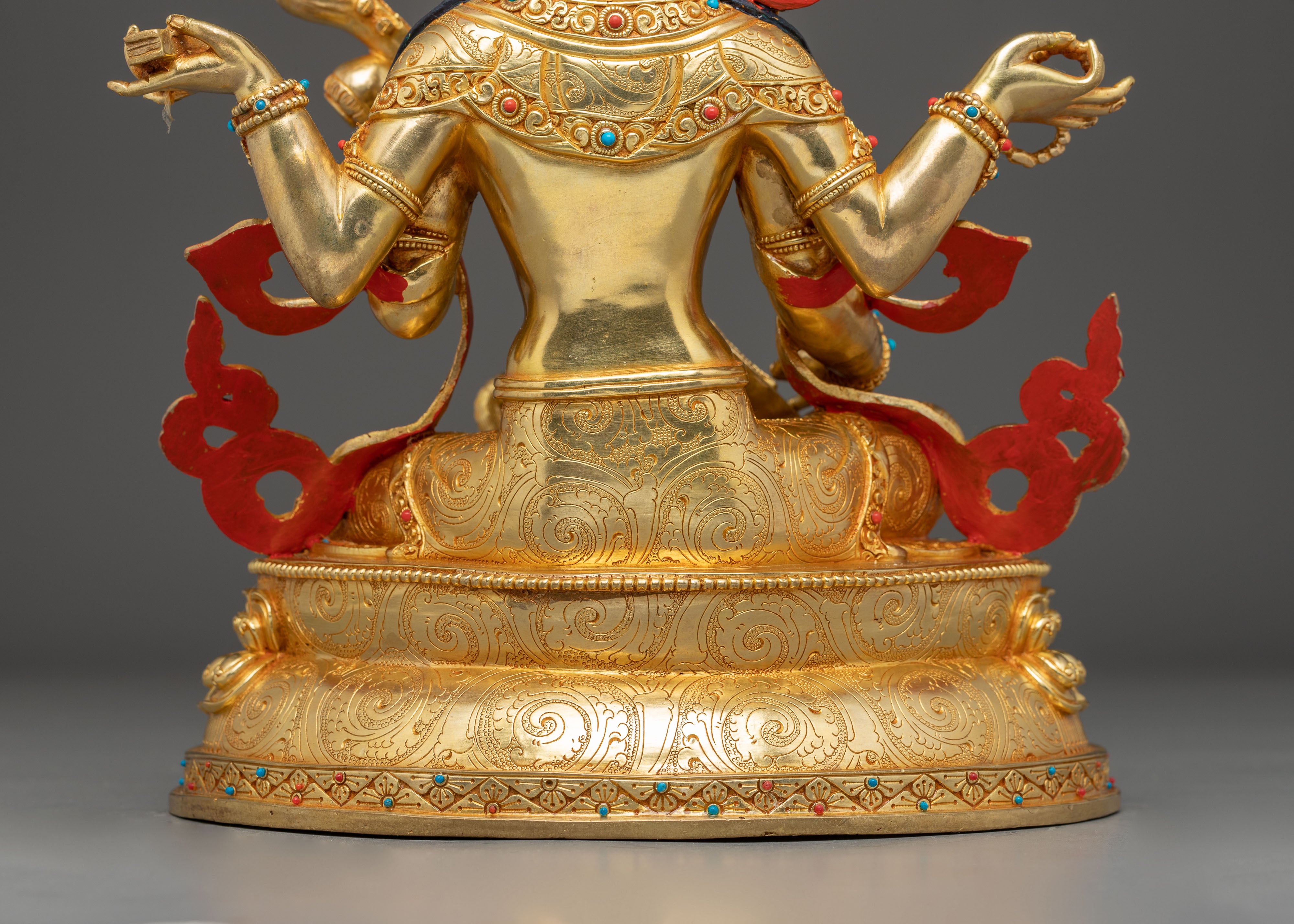 13.2 Inch Golden Saraswati Statue | Goddess of Knowledge