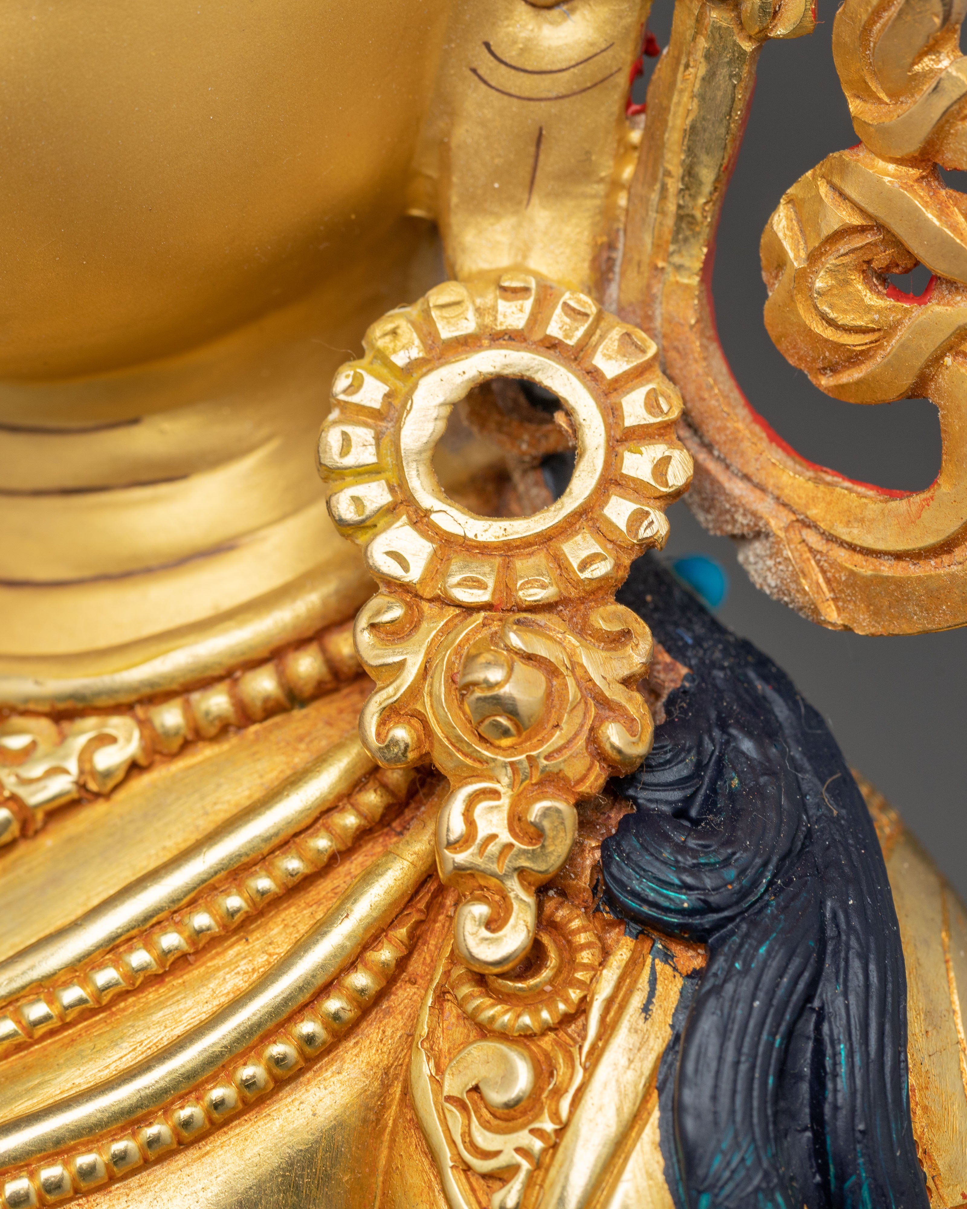 13.2 Inch Golden Saraswati Statue | Goddess of Knowledge