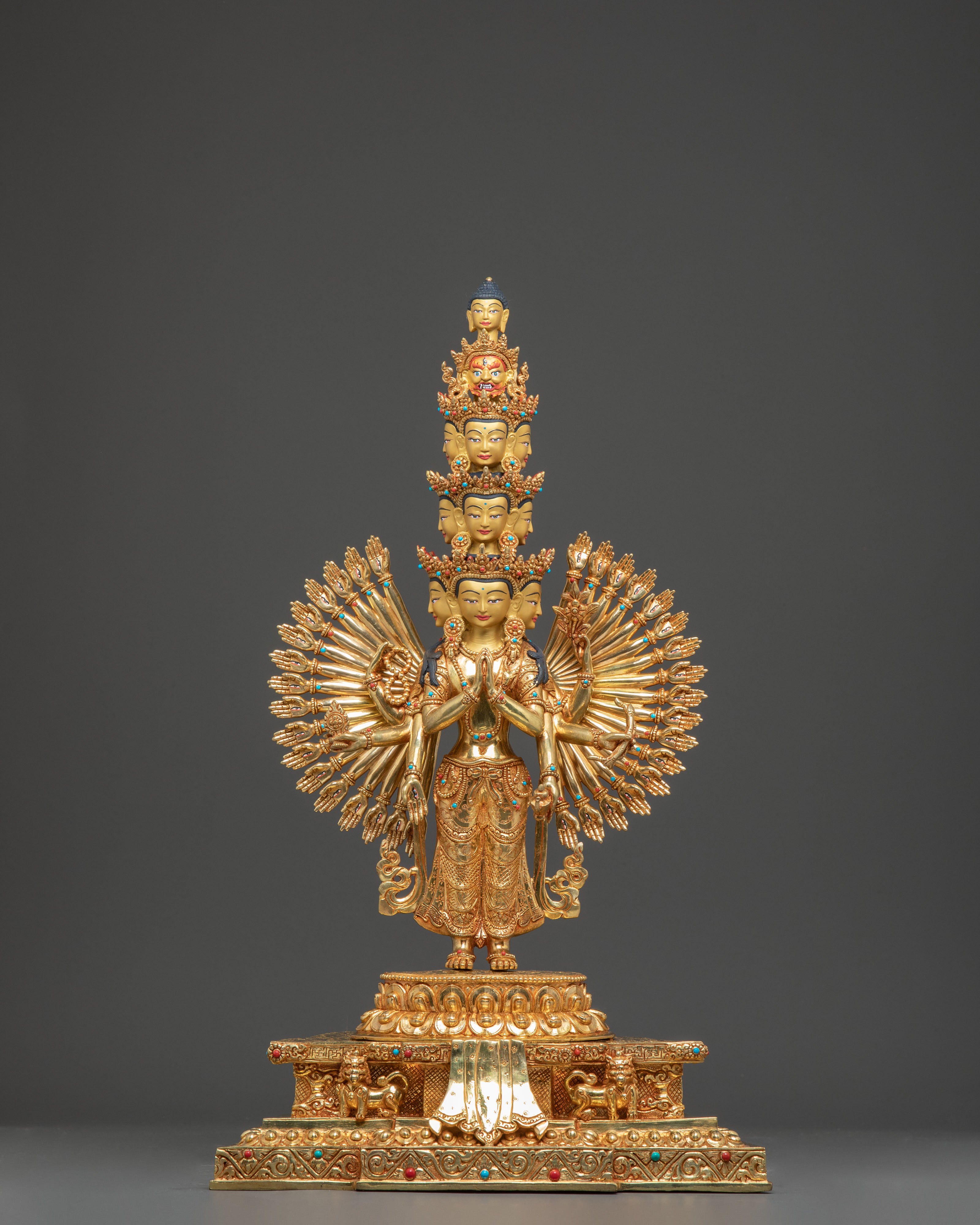 Handmade Compassionate 1000 Armed Chenrezig Statue | Tibetan Buddhist Art