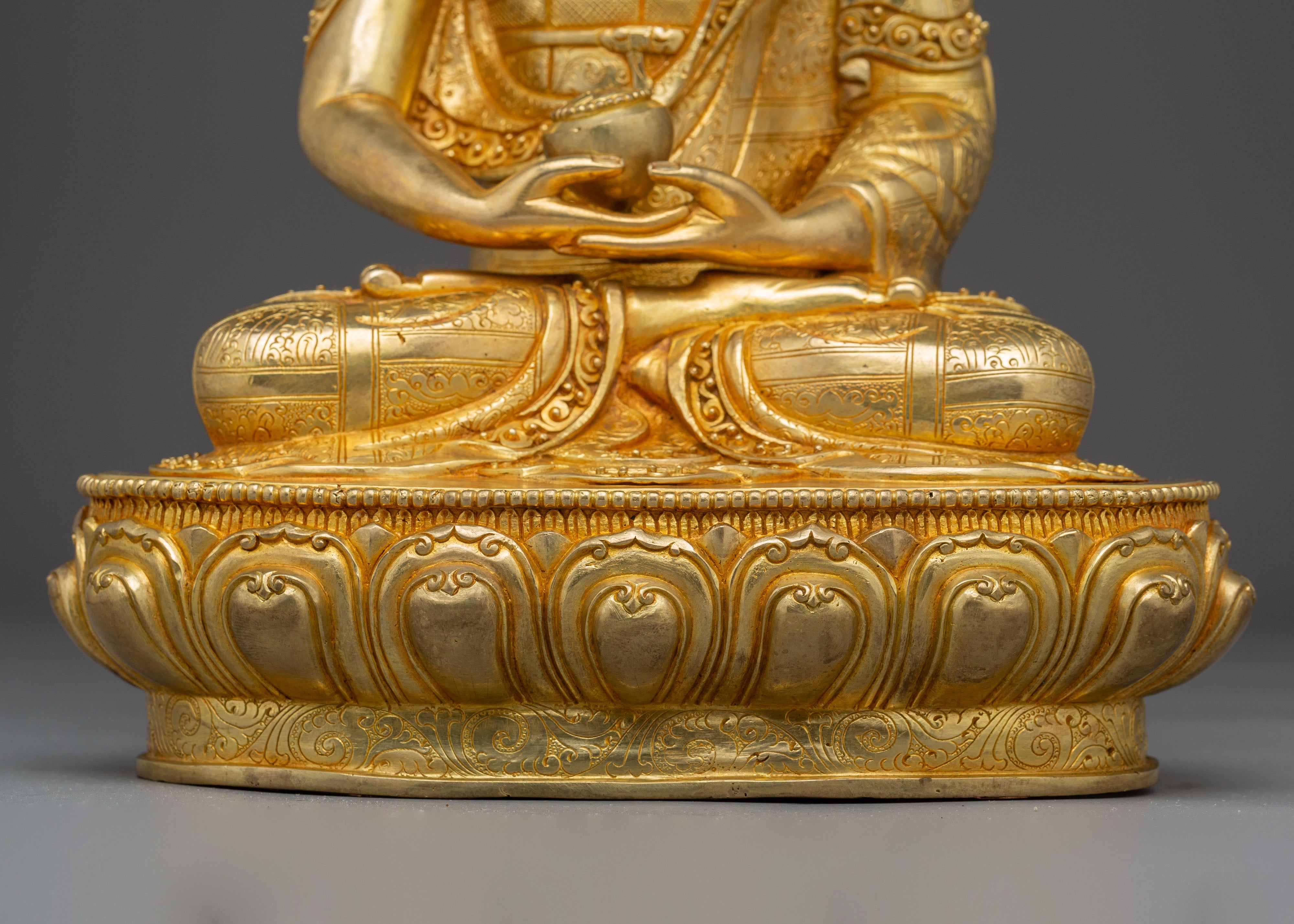13 Inch Golden Statue of Buddha Amitabha | Pure Land Buddha