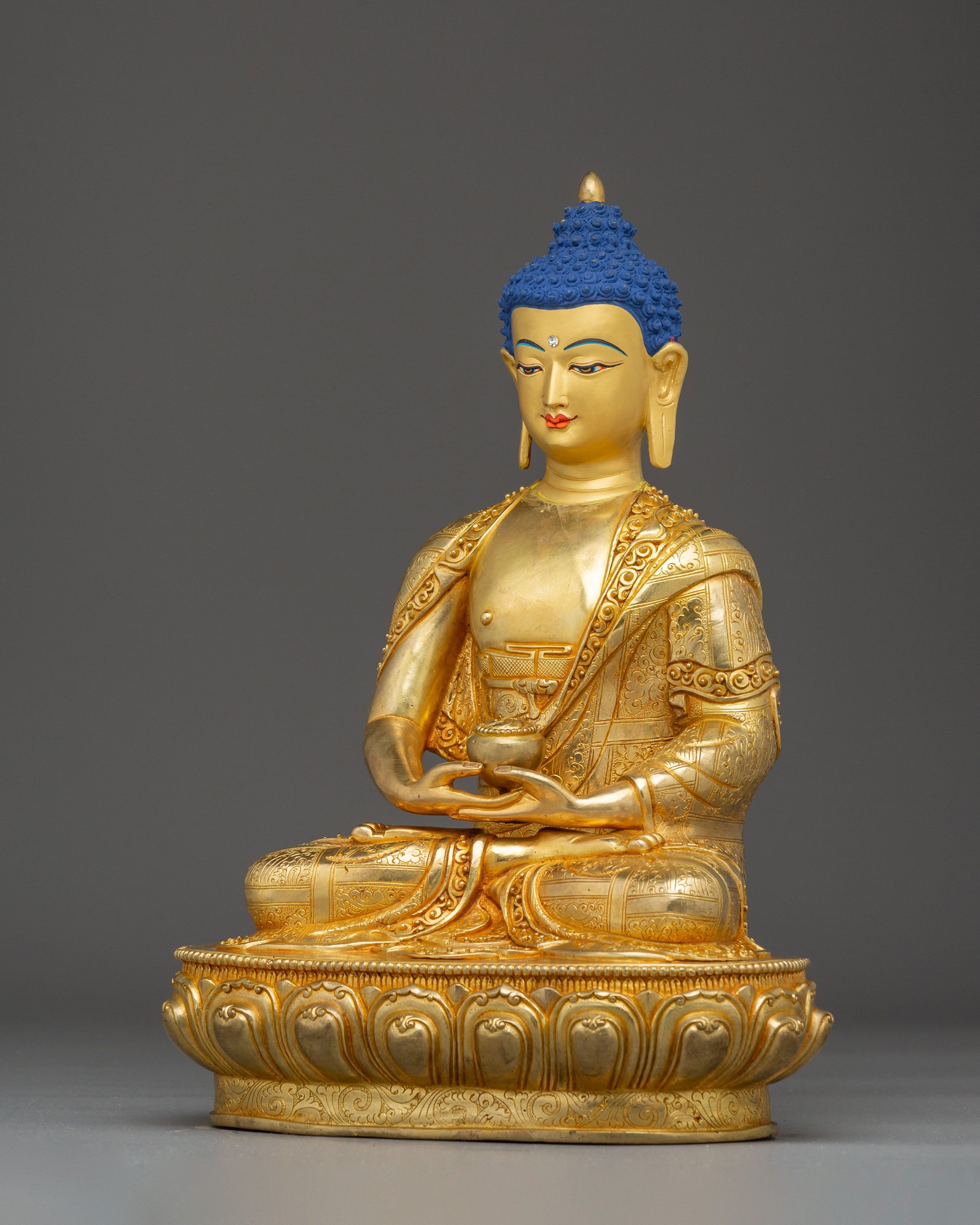 13 Inch Golden Statue of Buddha Amitabha | Pure Land Buddha