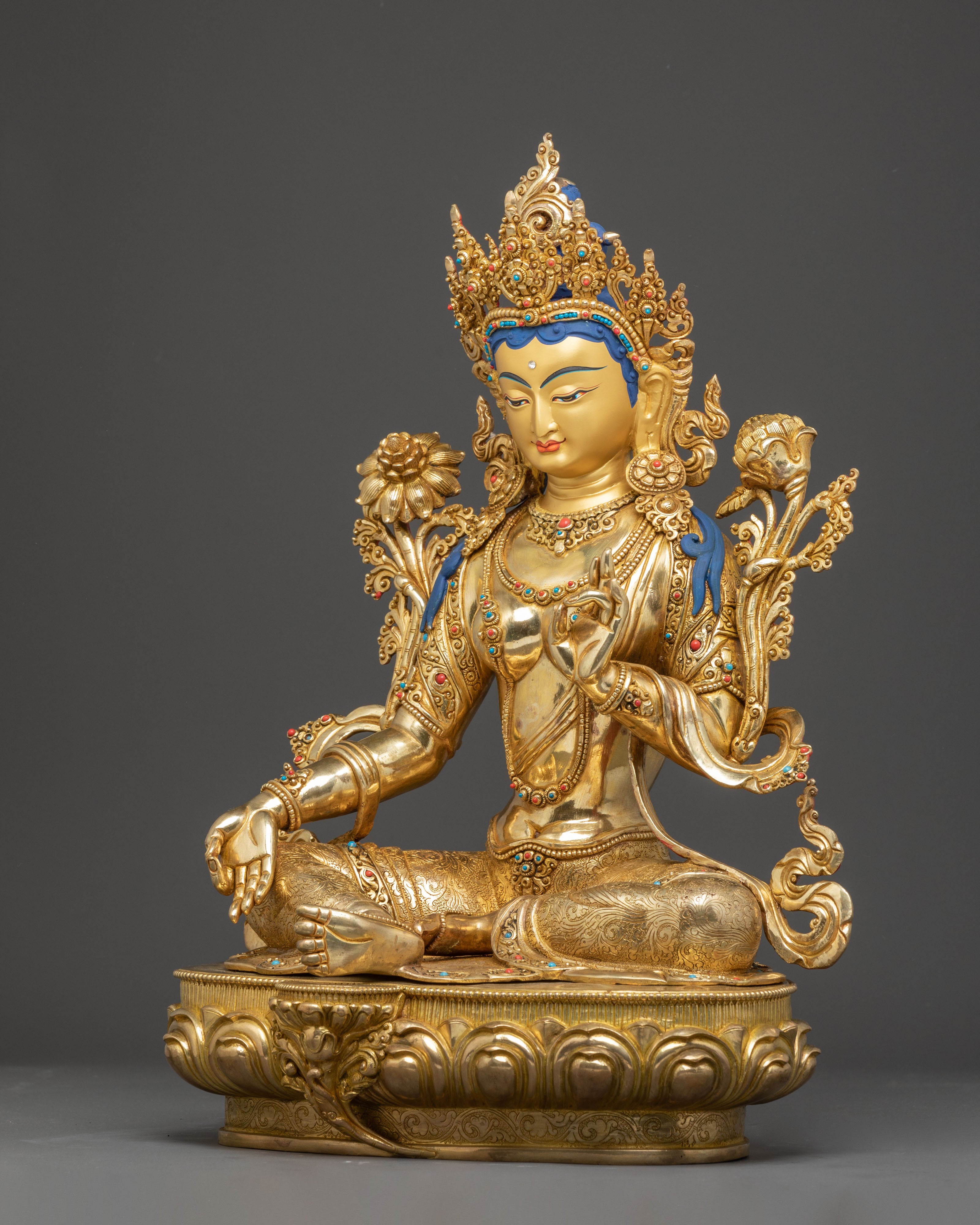 17.5 Inch Mother Green Tara Handmade Statue | Symbol of Liberation