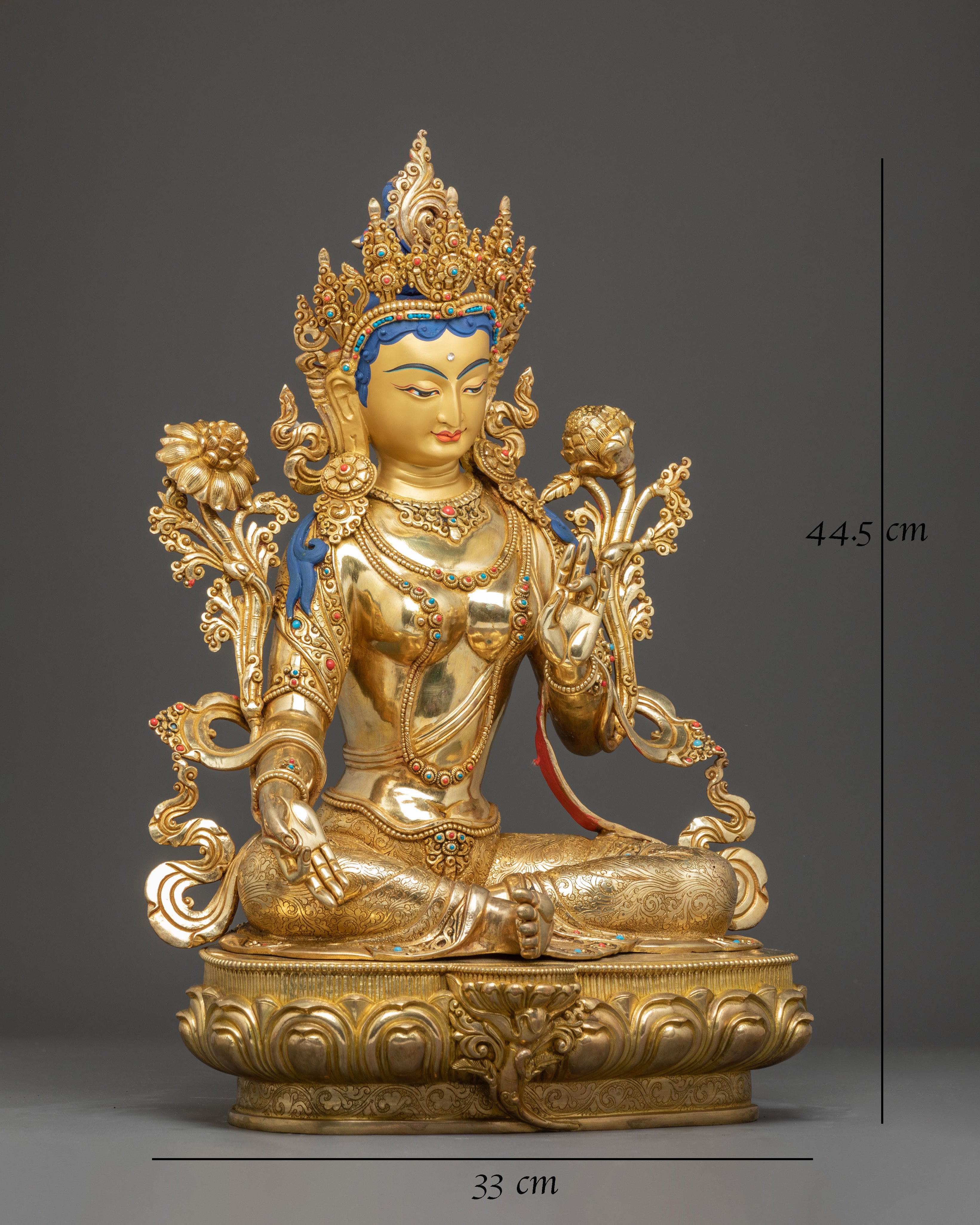 17.5 Inch Mother Green Tara Handmade Statue | Symbol of Liberation