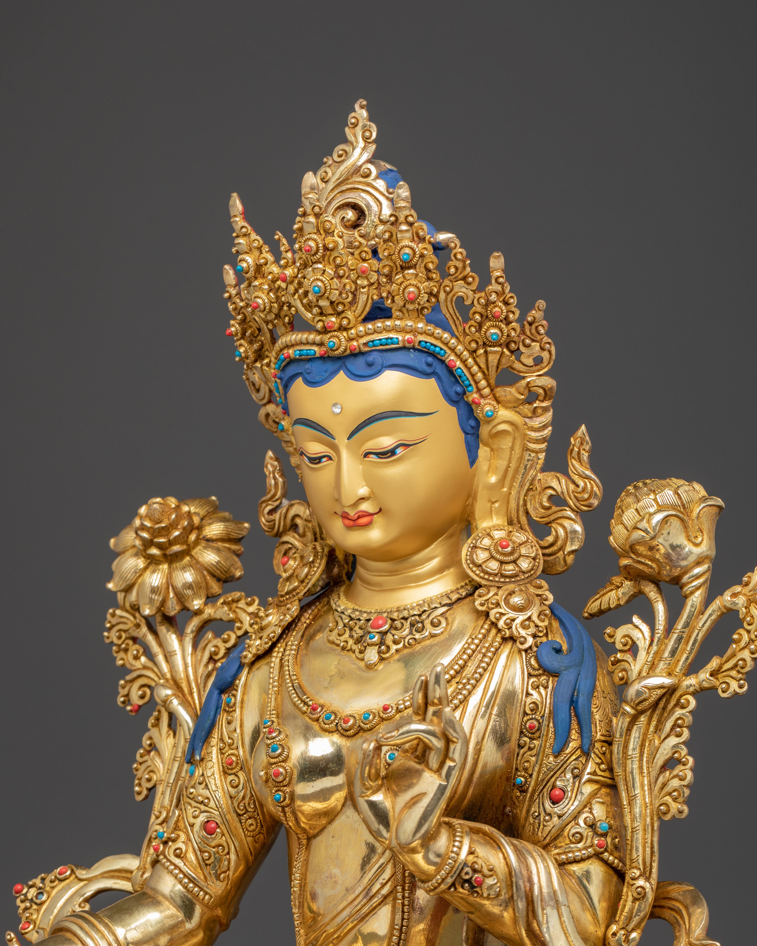 17.5 Inch Mother Green Tara Handmade Statue | Symbol of Liberation