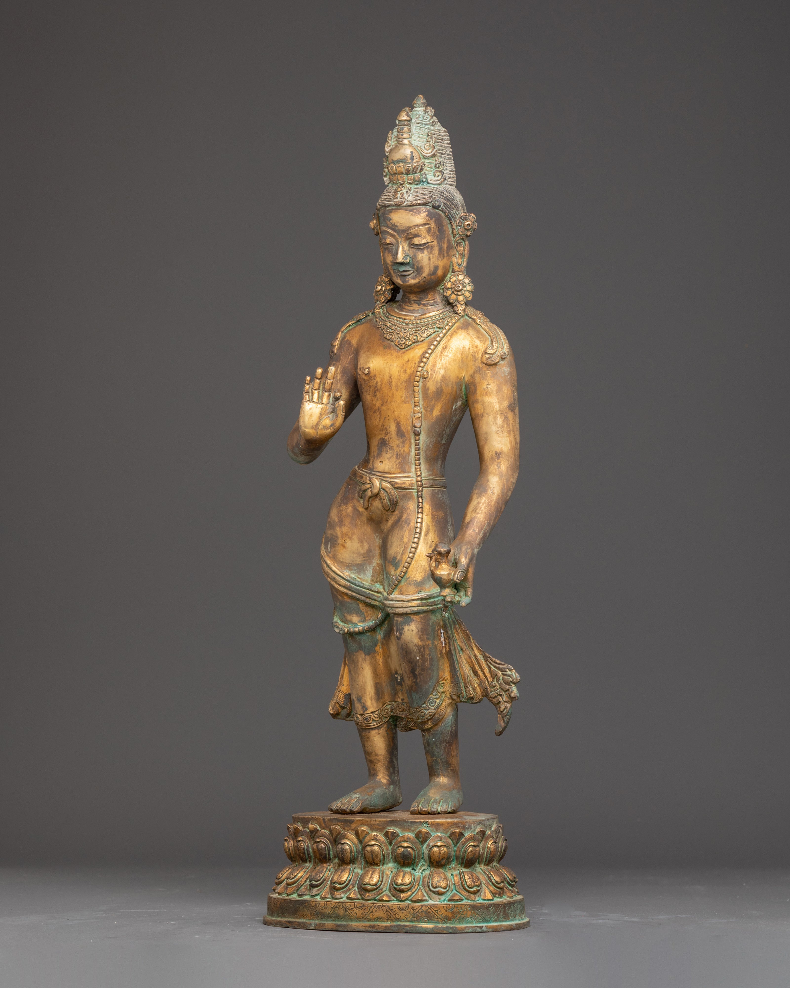 Antique Finished Statue of Maitreya Buddha | Buddha of the Future