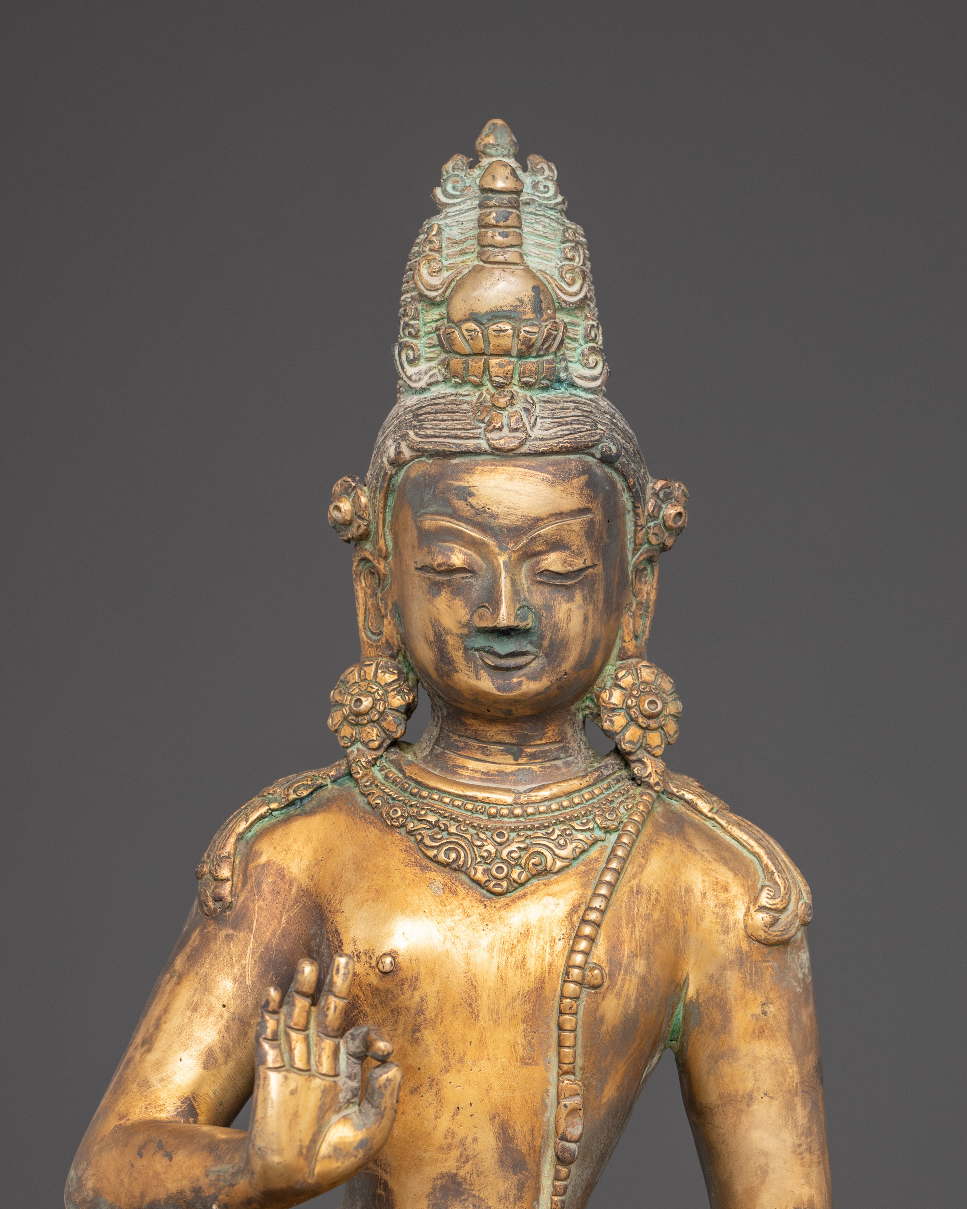 Antique Finished Statue of Maitreya Buddha | Buddha of the Future
