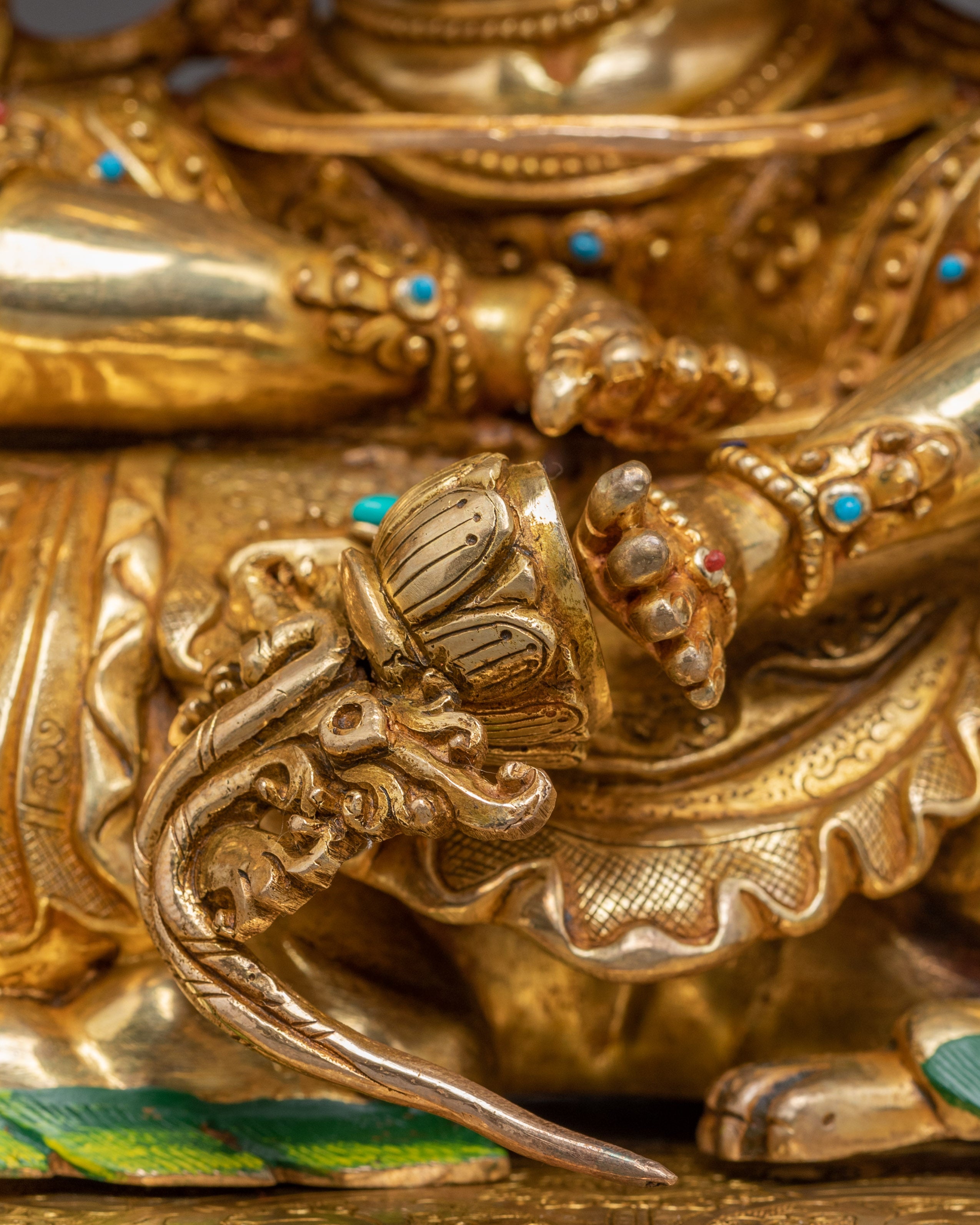 Golden Statue of Simhanada Manjushri | Manifestation of Manjushri