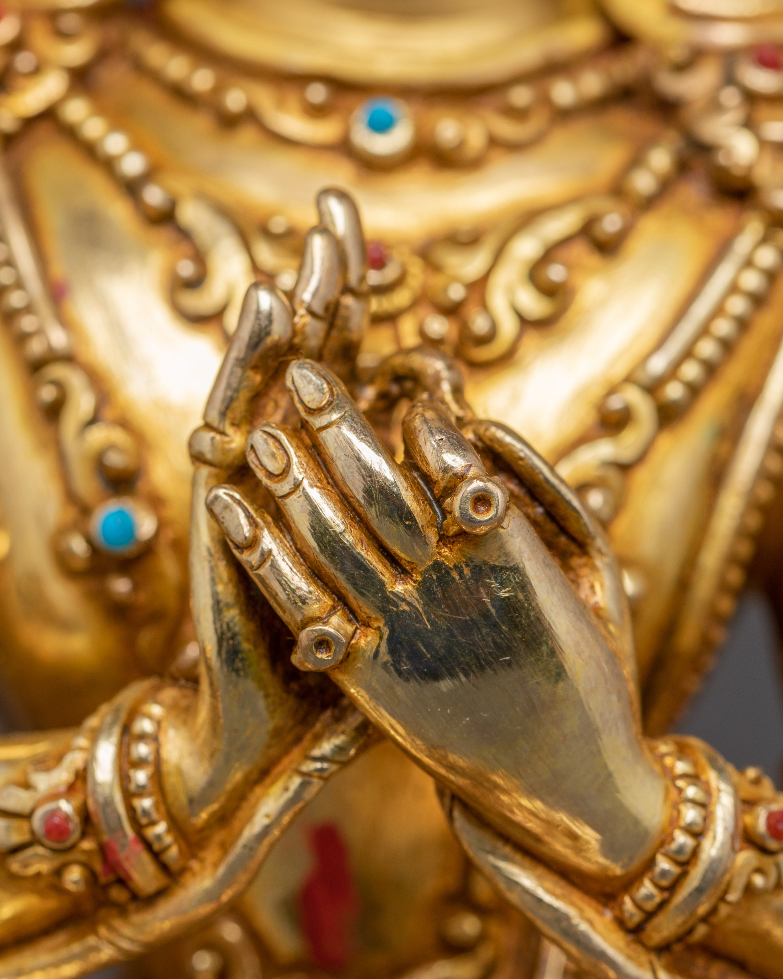 Golden Statue of Simhanada Manjushri | Manifestation of Manjushri