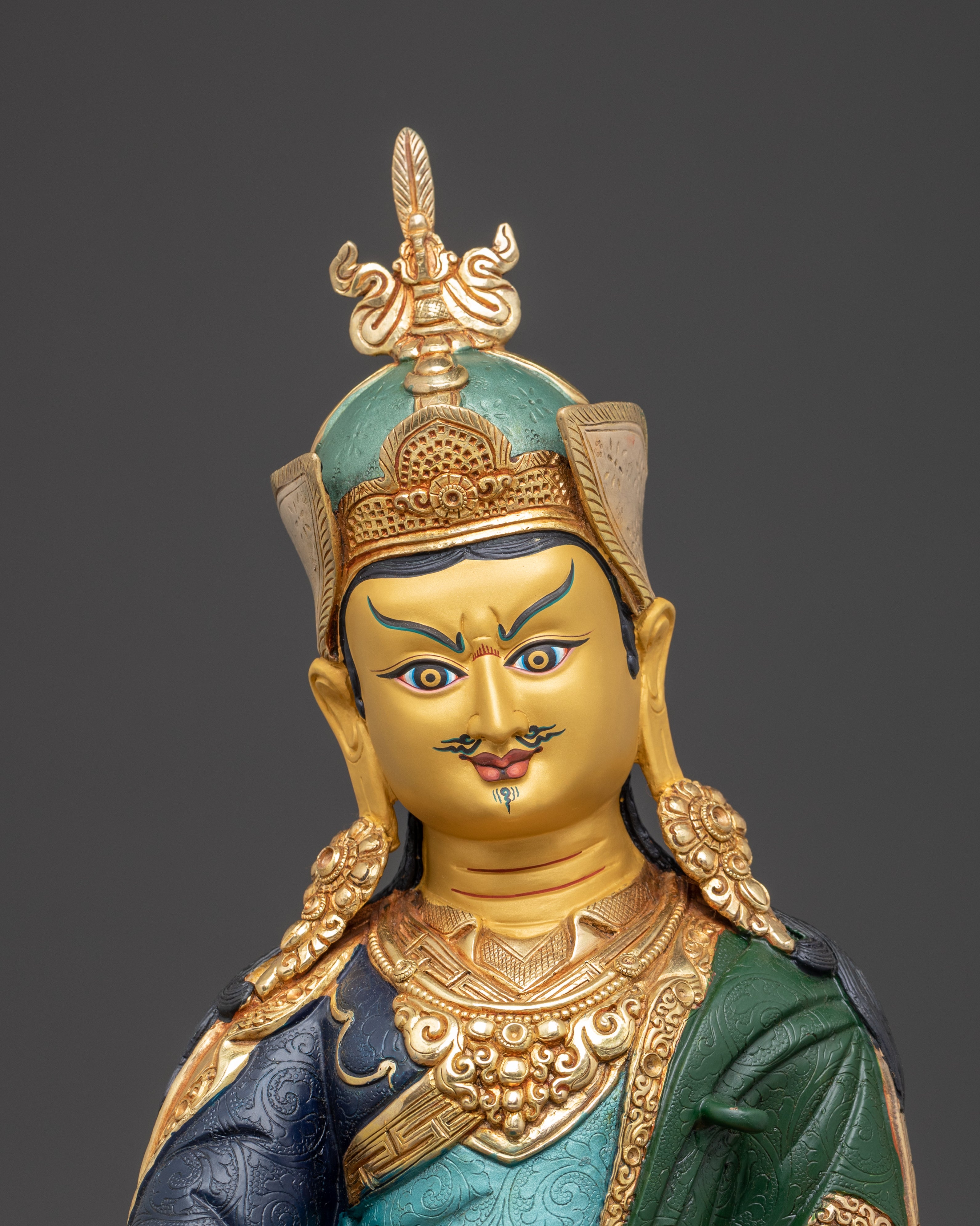 Handmade Sculpture of Guru Rinpoche, Lotus-Born Guru | Tantric Master