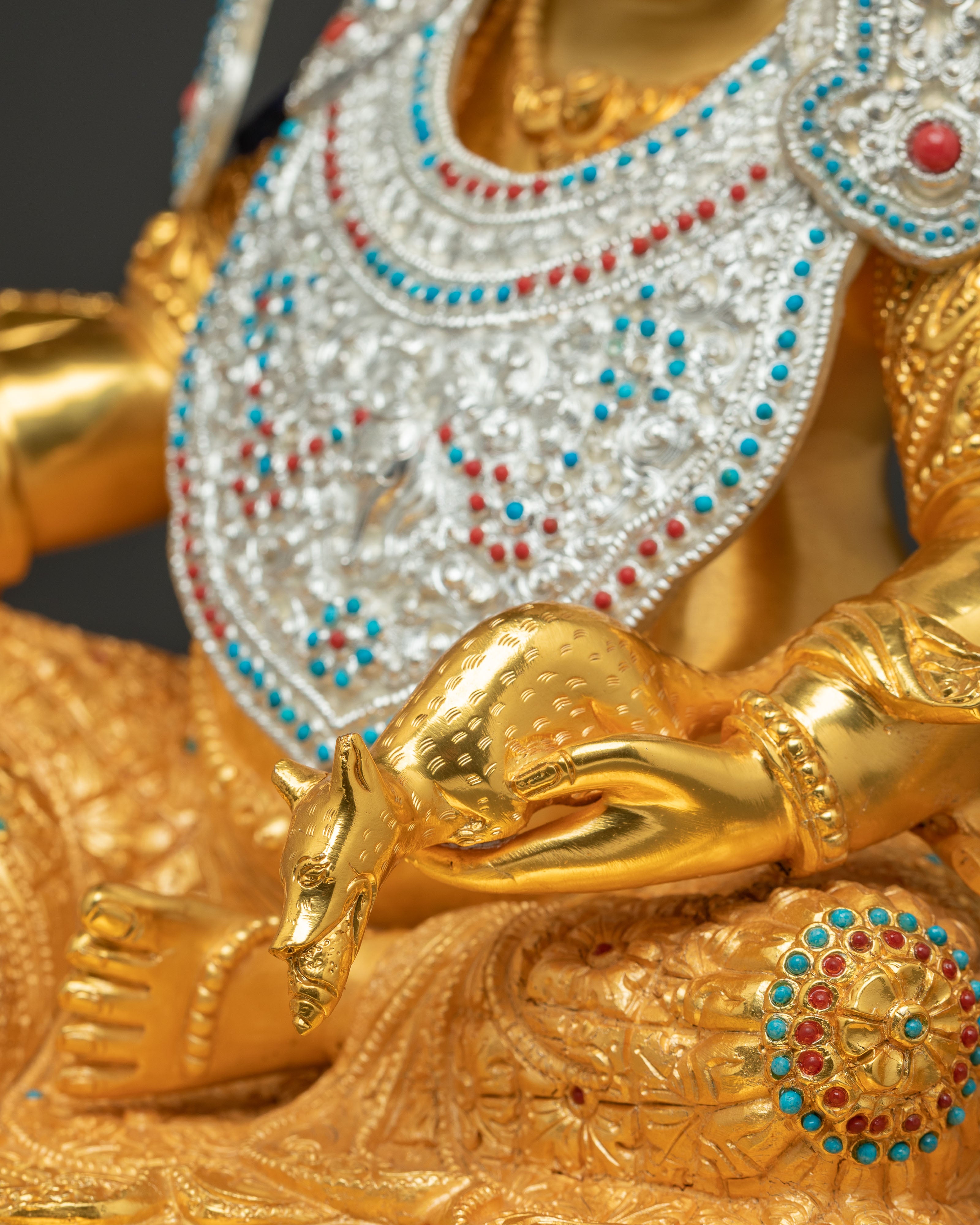 Golden Dzambhala, Handmade Statue Lord of Wealth | Spiritual Abundance