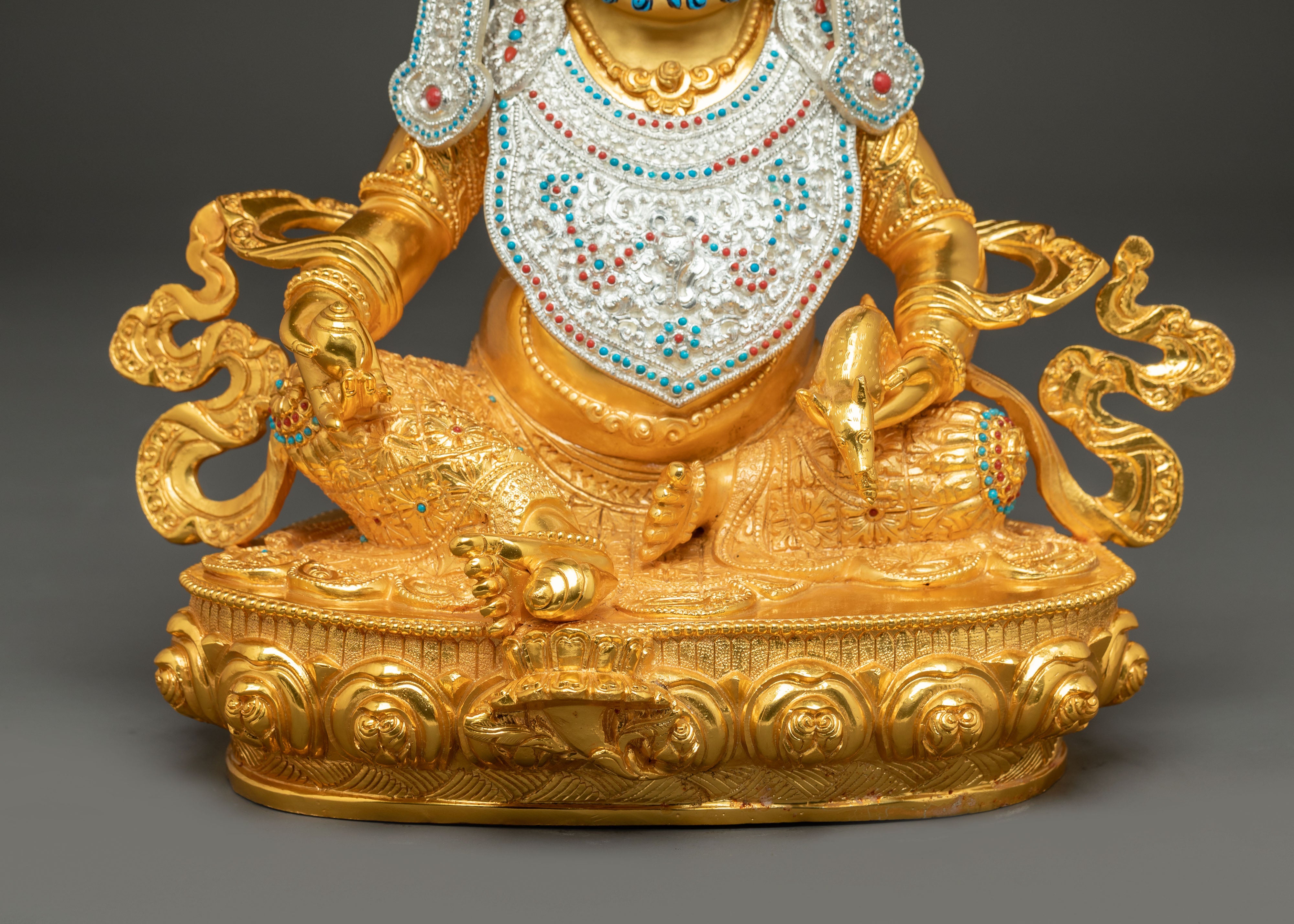 Golden Dzambhala, Handmade Statue Lord of Wealth | Spiritual Abundance