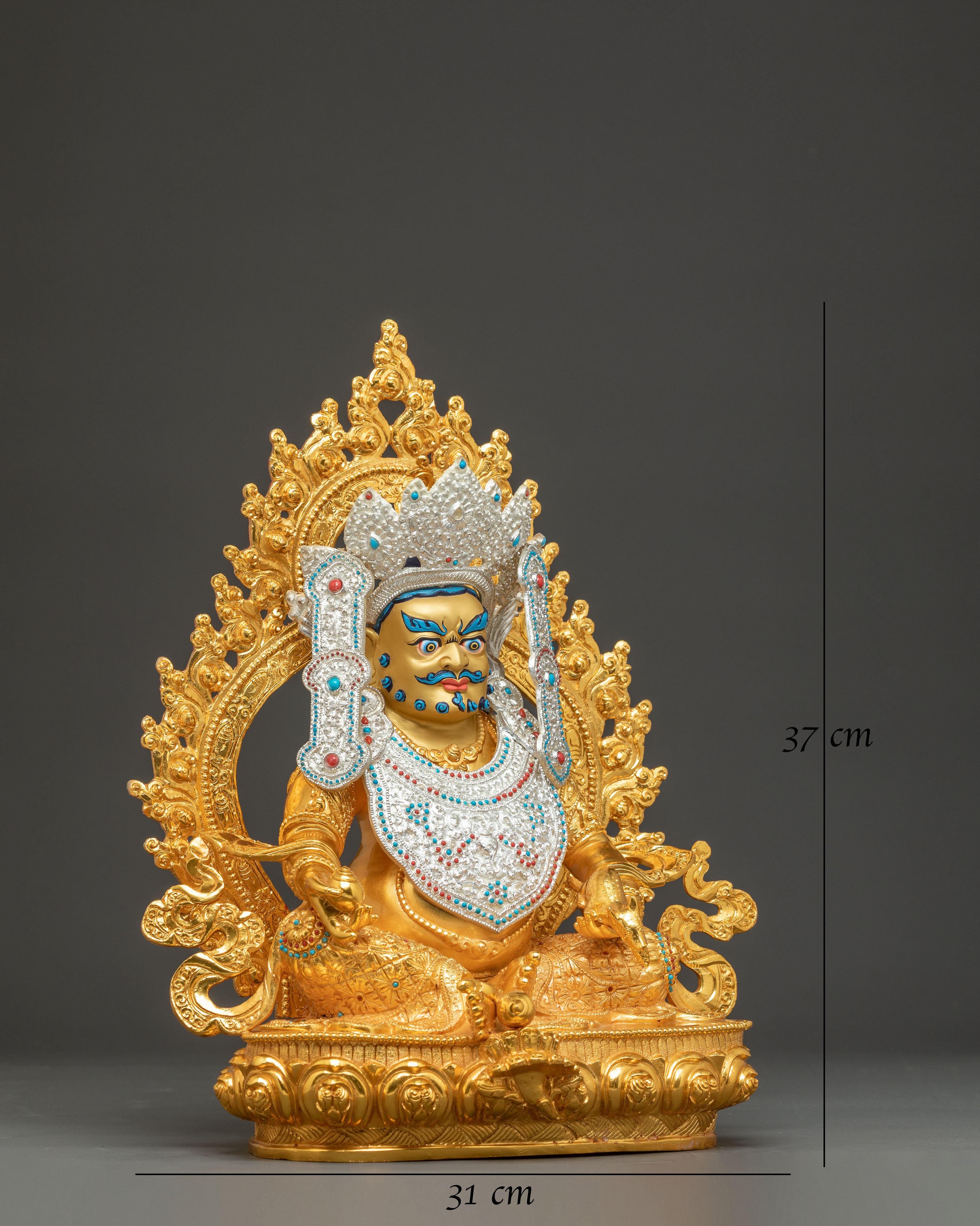 Golden Dzambhala, Handmade Statue Lord of Wealth | Spiritual Abundance