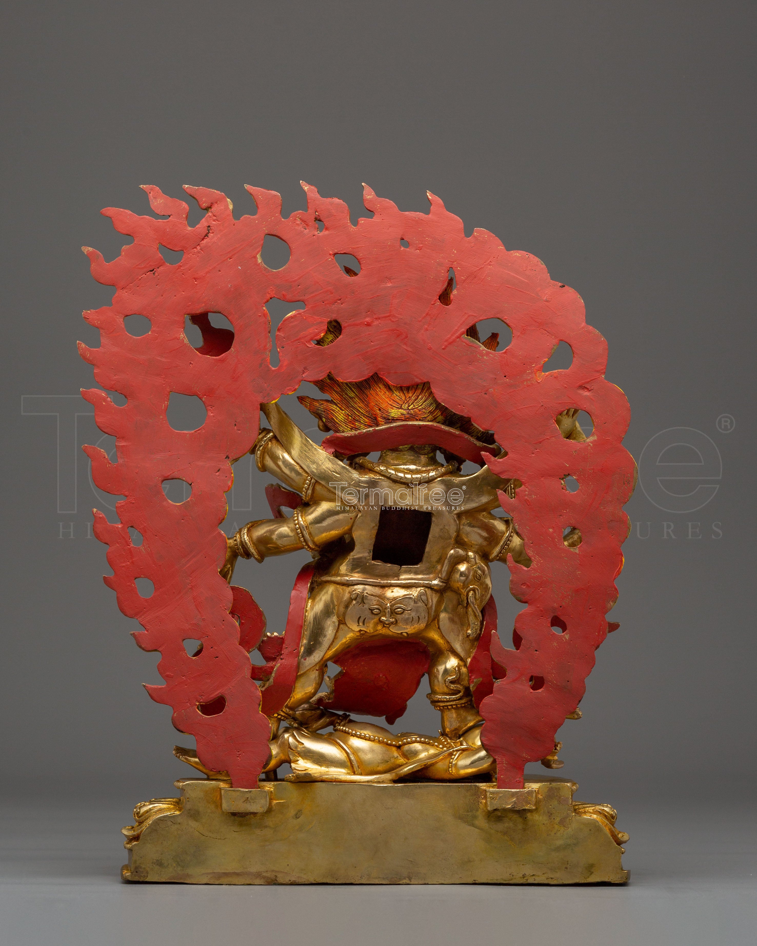 Wrathful Deity Six-Armed Mahakala Statue | Traditional Himalayan Sculpture