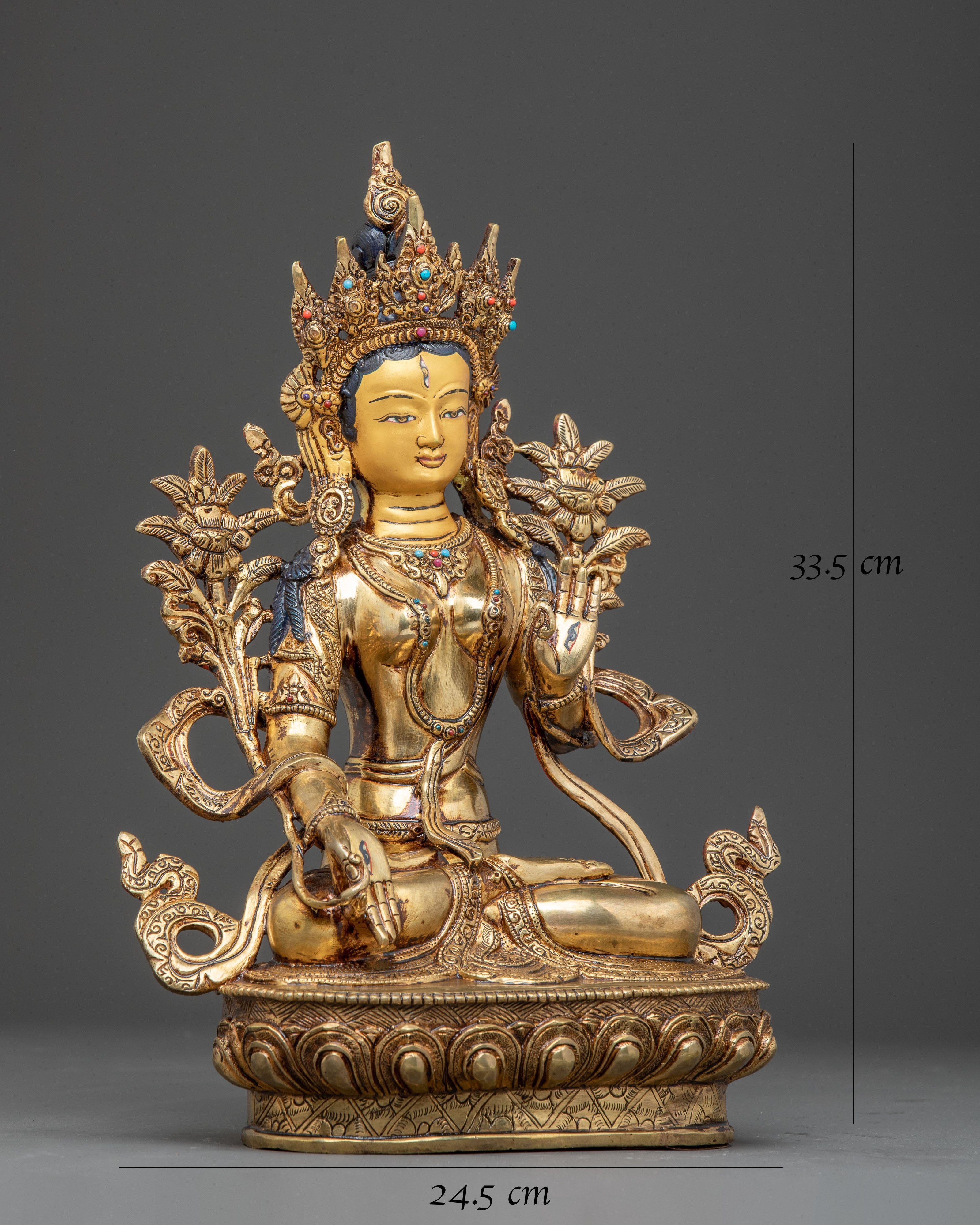 Sacred Seven-Eyed Healing Goddess White Tara Statue