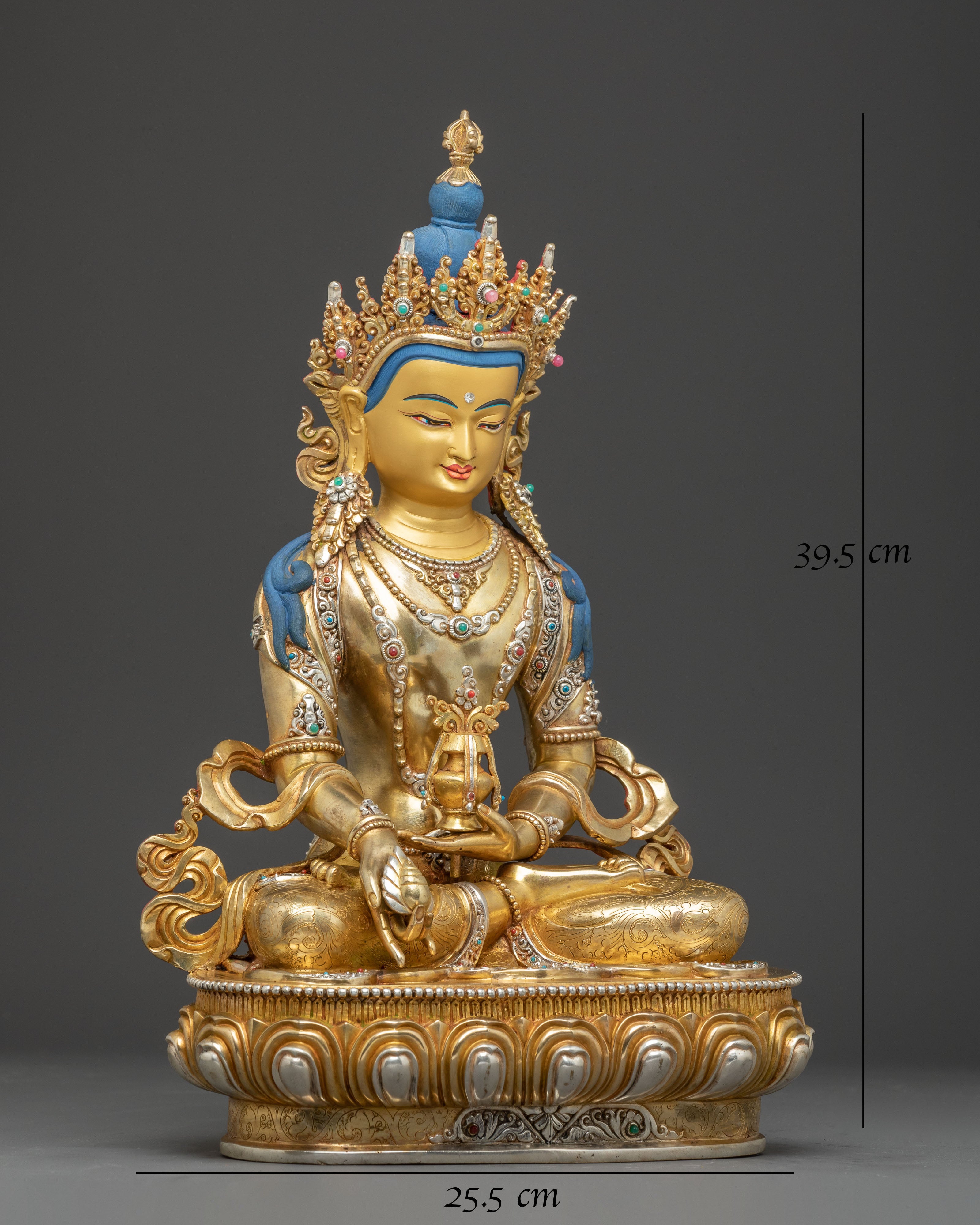 Golden Kshitigarbha Statue: Divine Bodhisattva Deity