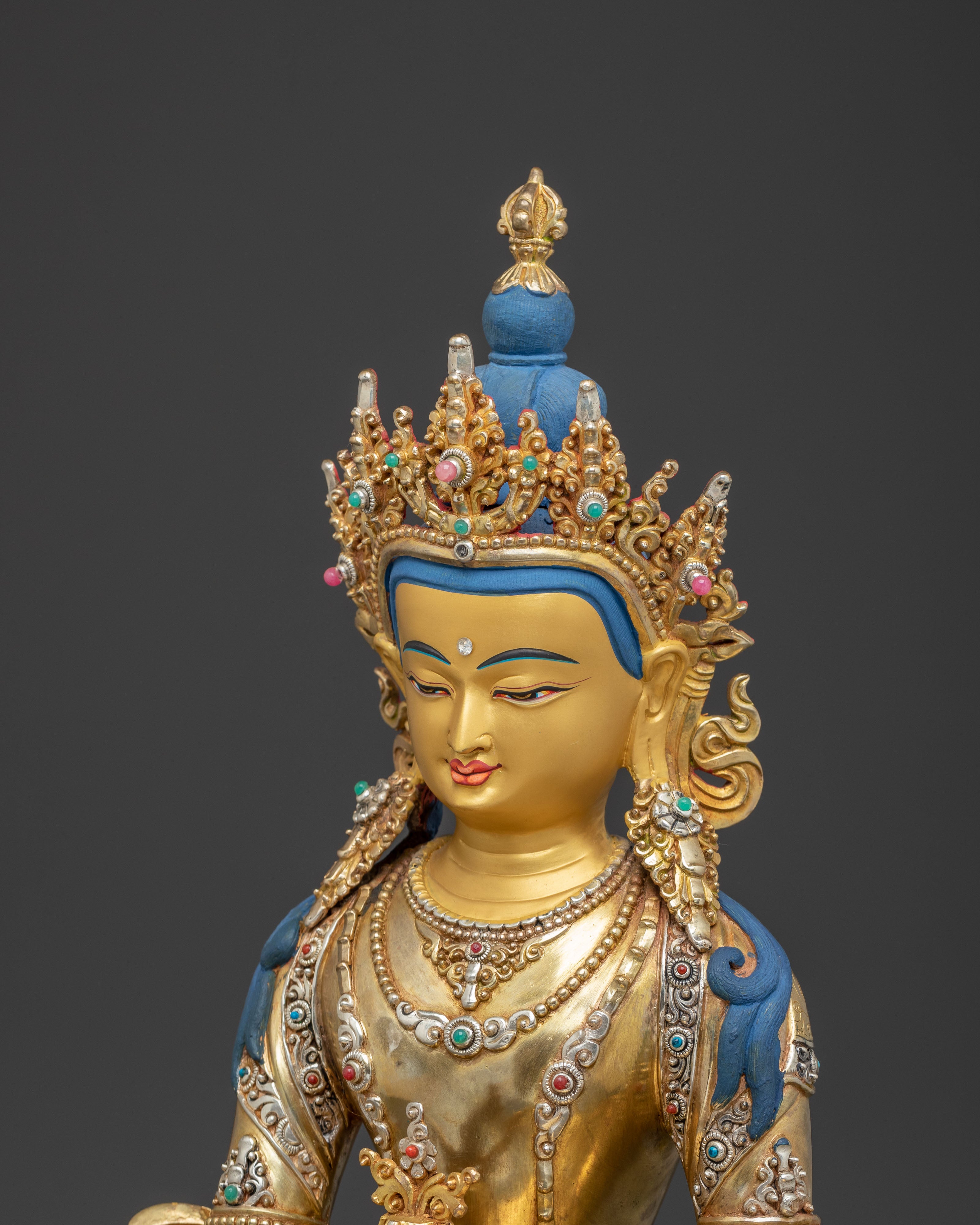 Golden Kshitigarbha Statue: Divine Bodhisattva Deity