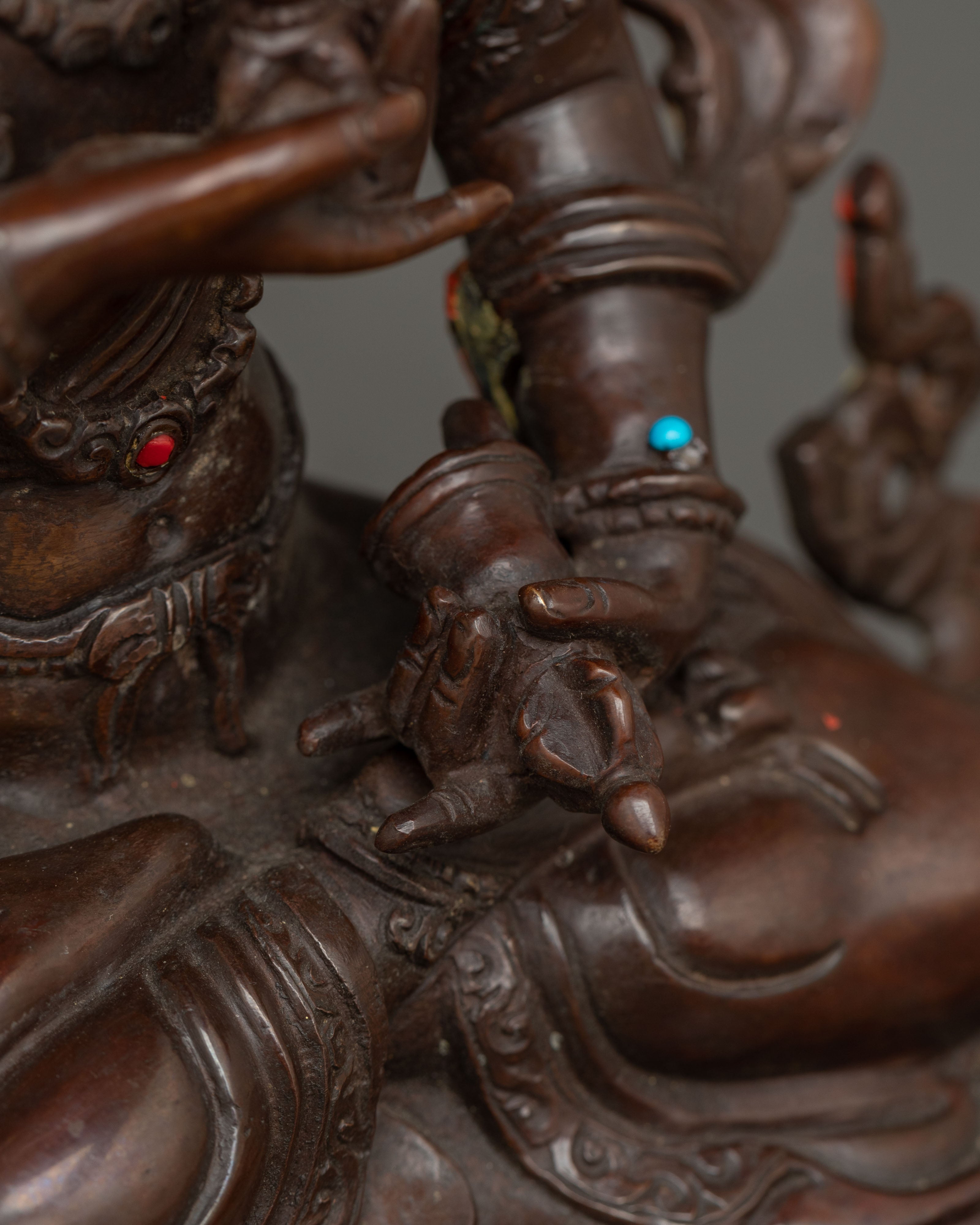 Handmade Oxidized Copper Statue of Vajrasattva | Tantric Purification Deity