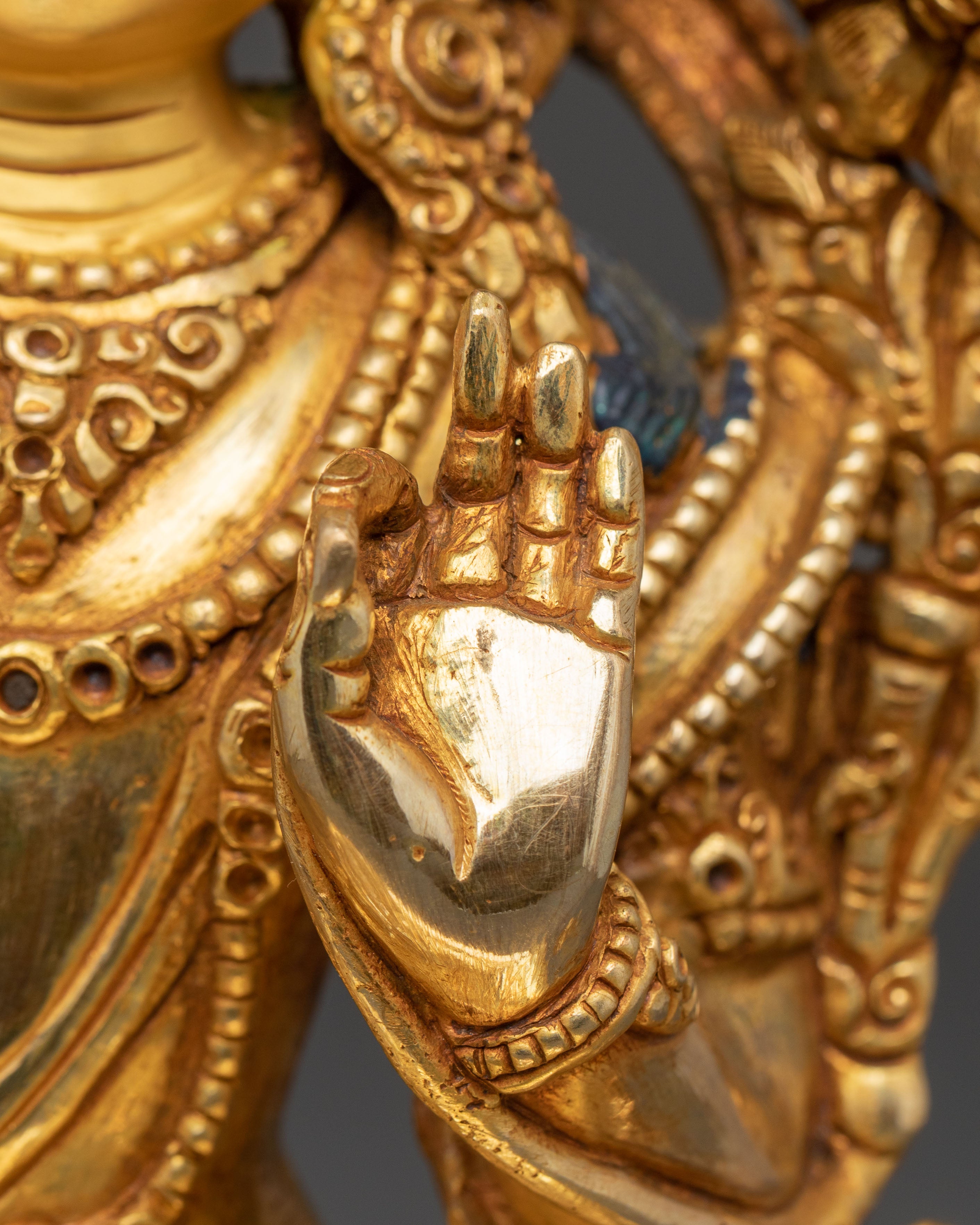 Handmade Radiant Statue of Bodhisattva Manjushri | Wielder of Flaming Sword